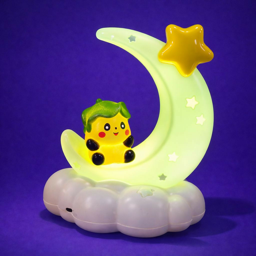 Cute Panda Moon Star Kids Night Lamp with Soft LED Bedside Light