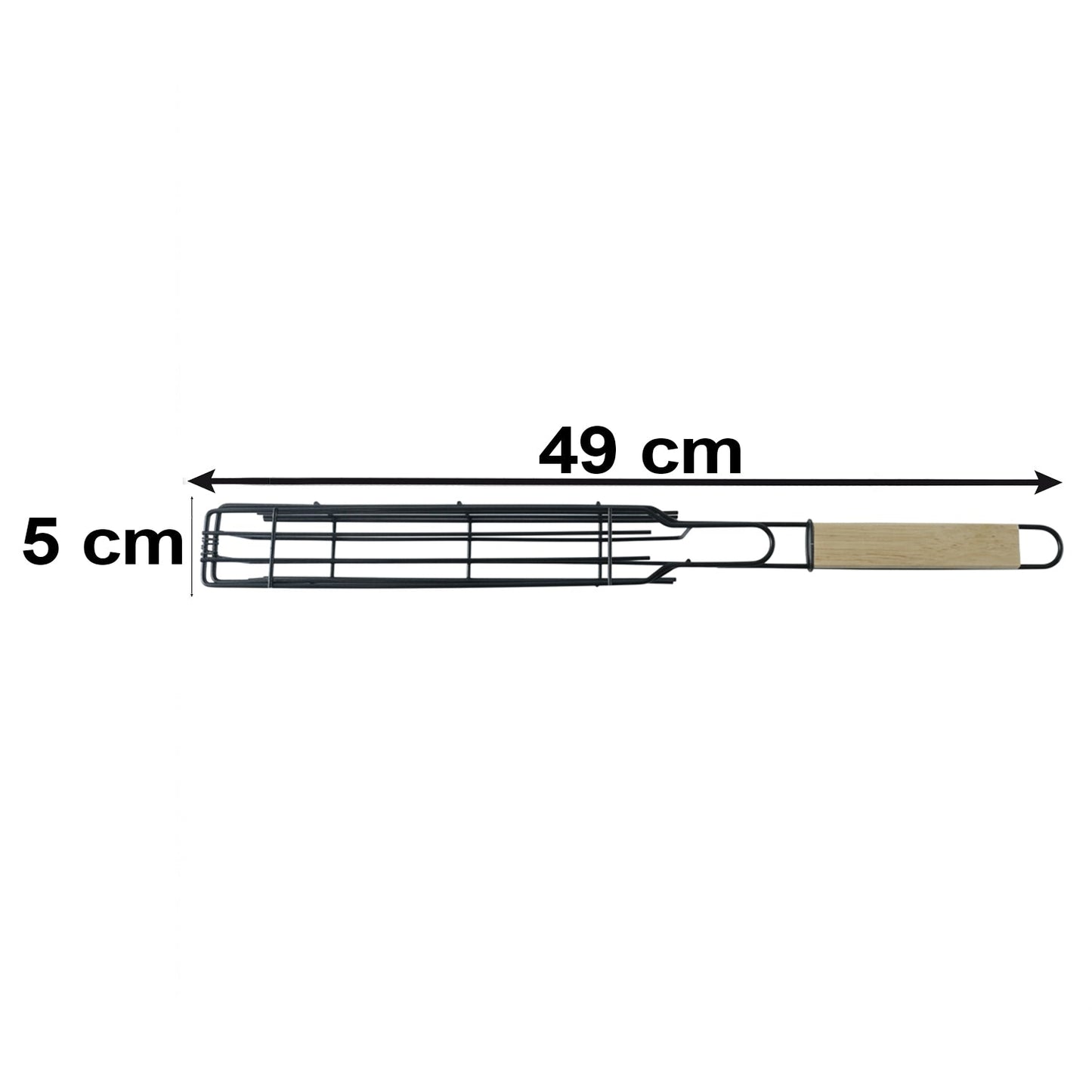 Grill basket size and handle length details