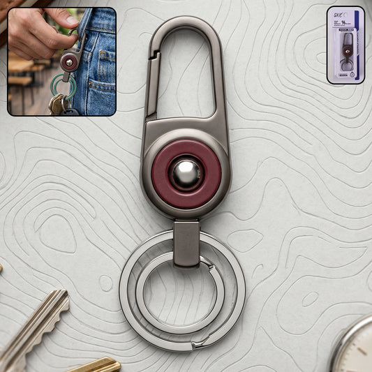 Premium Heavy Duty Metal Key Holder with Locking Carabiner Clip (1 Pc)