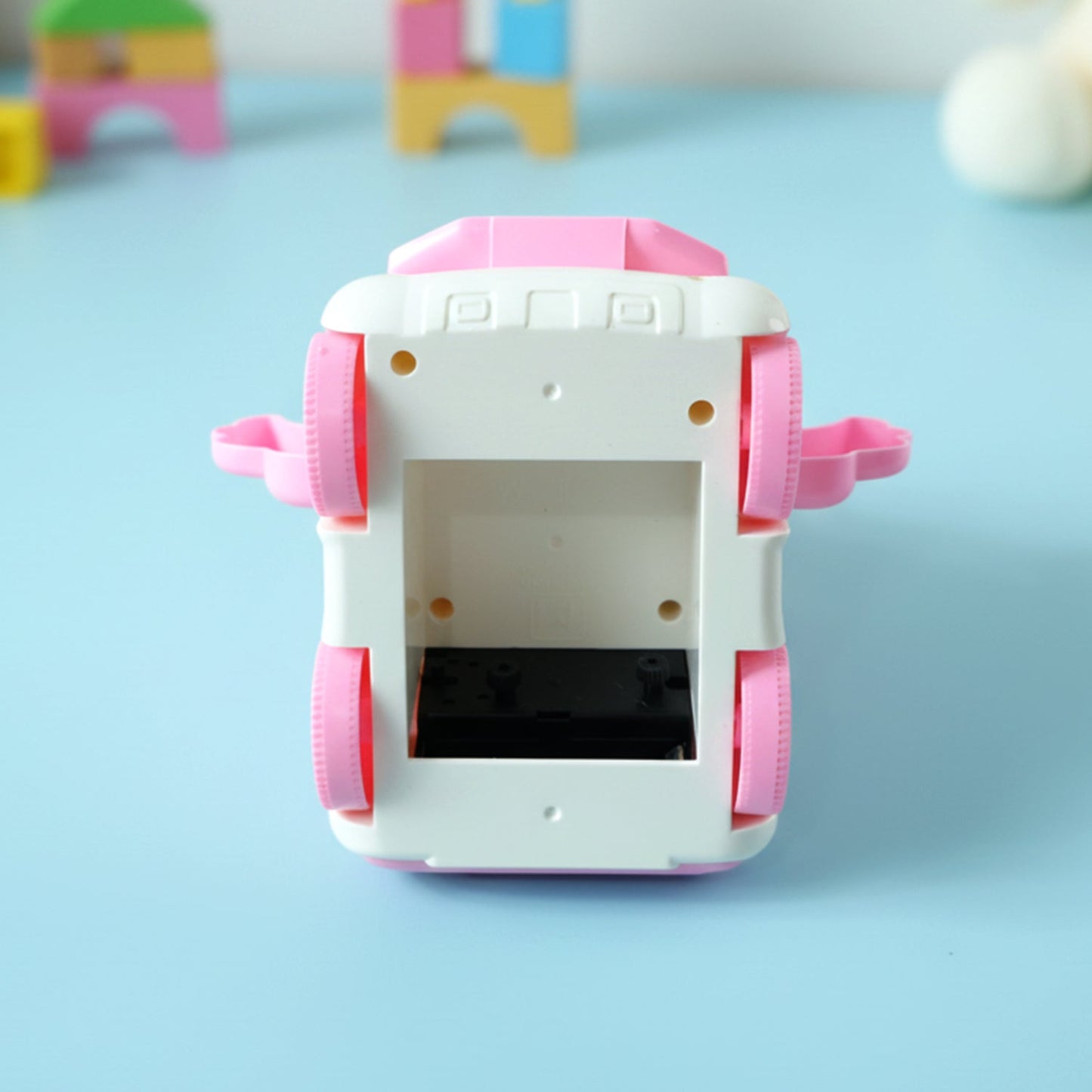 Cute Cartoon Bunny Car Style Pink Table Alarm Clock (1 Pc)