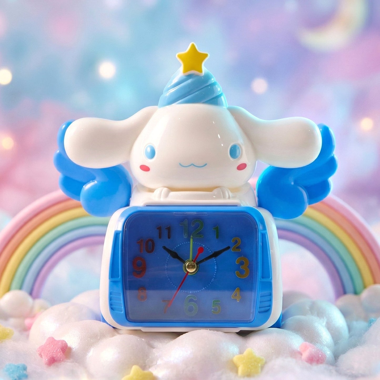 Cute Cartoon Bunny Angel Car Style Table Alarm Clock (1 Pc)