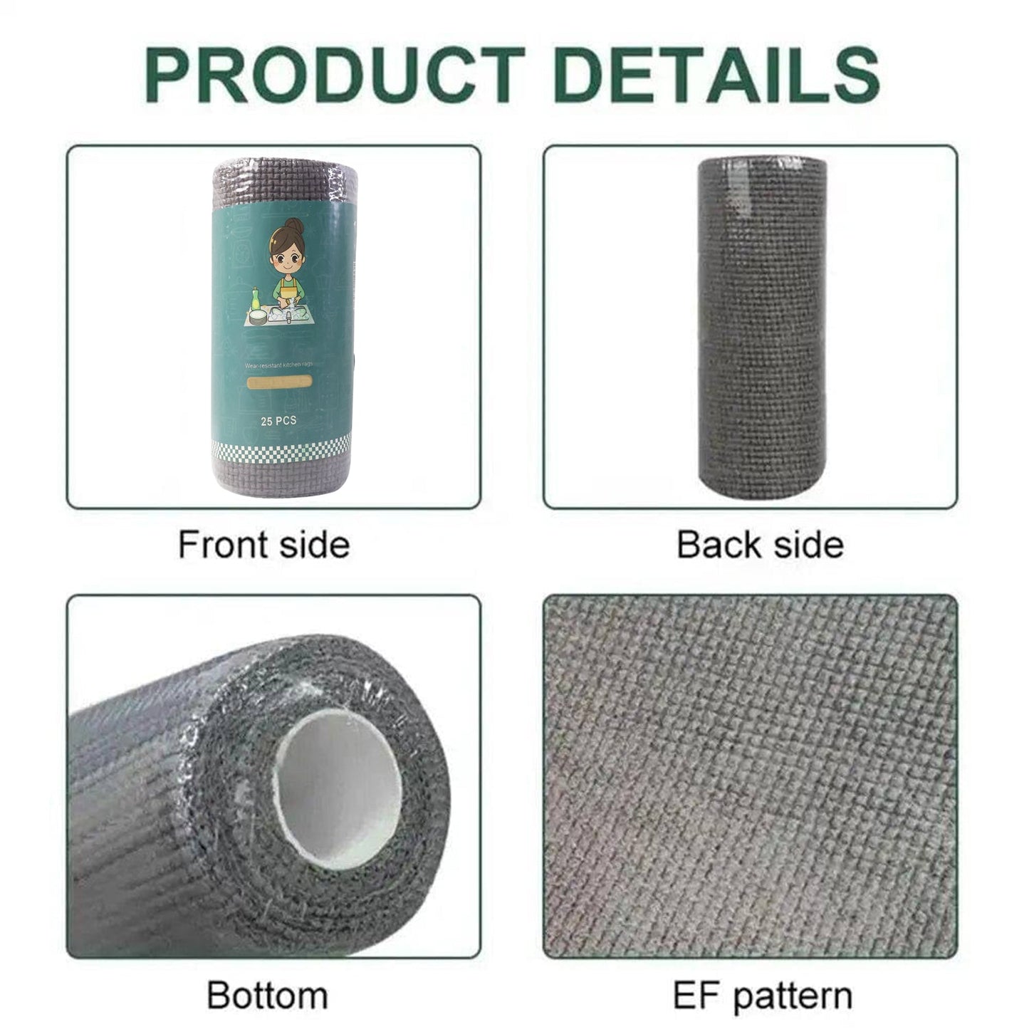 Disposable Cleaning Cloth Roll â€“ 25 Sheets (20x20 cm)