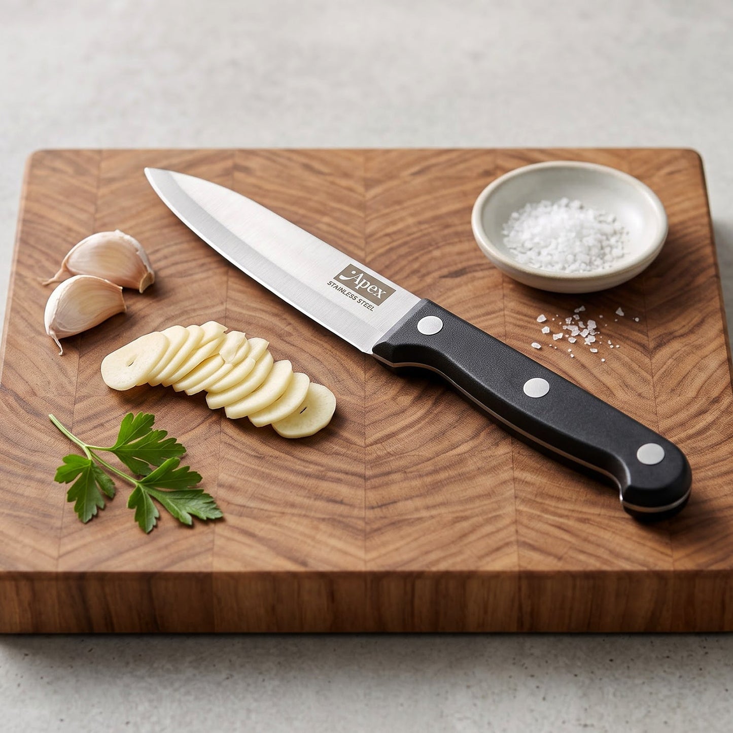 Fruit knife peeling an apple