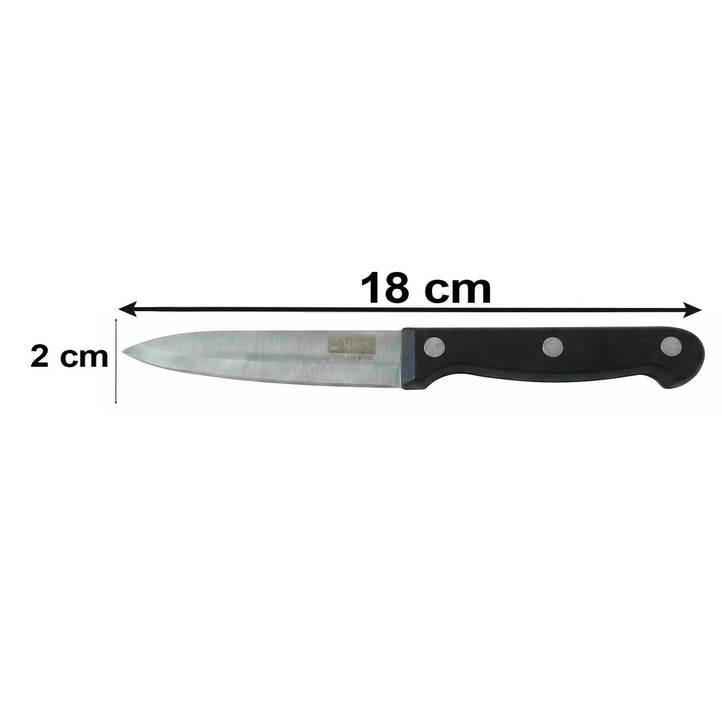 Fruit paring knife length and size details