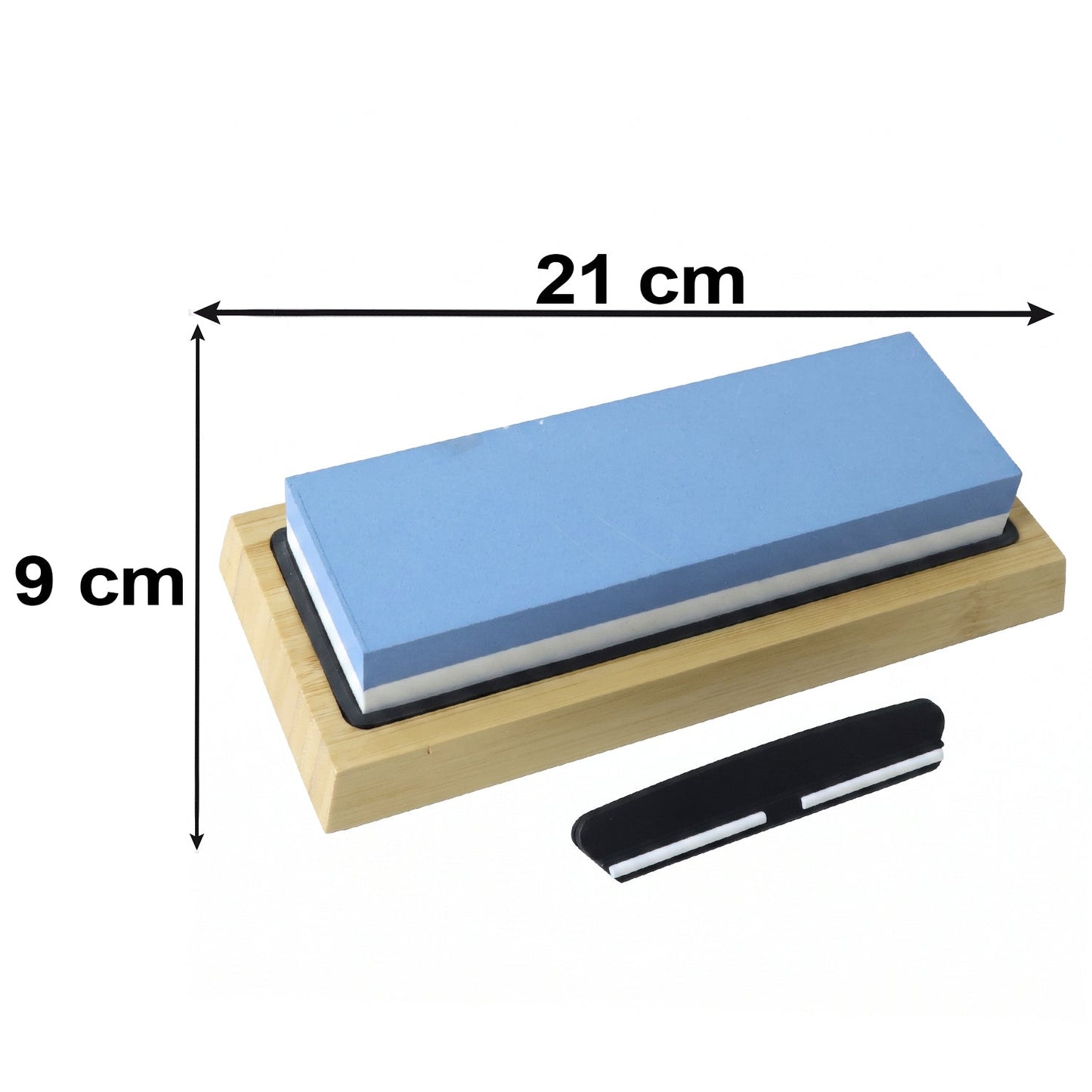 Whetstone and bamboo base size details