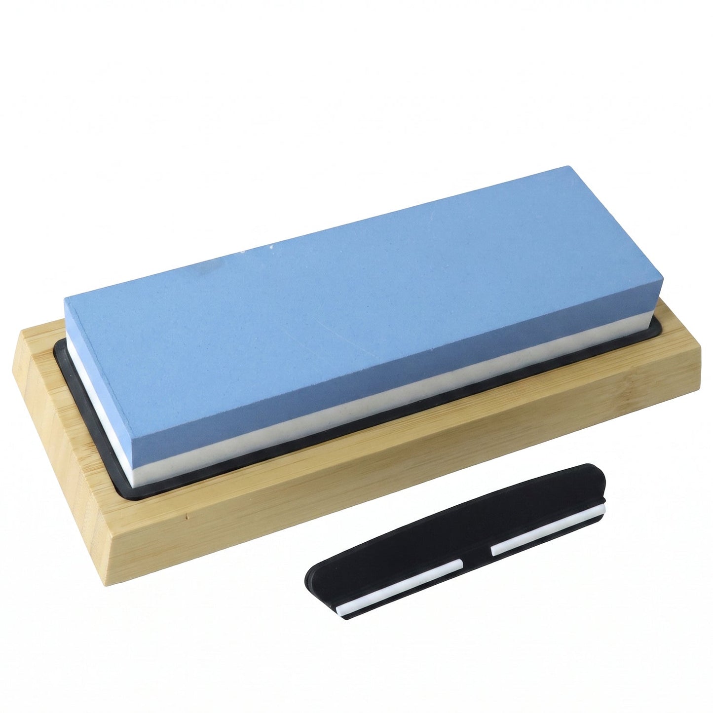 Knife sharpening whetstone set on white background