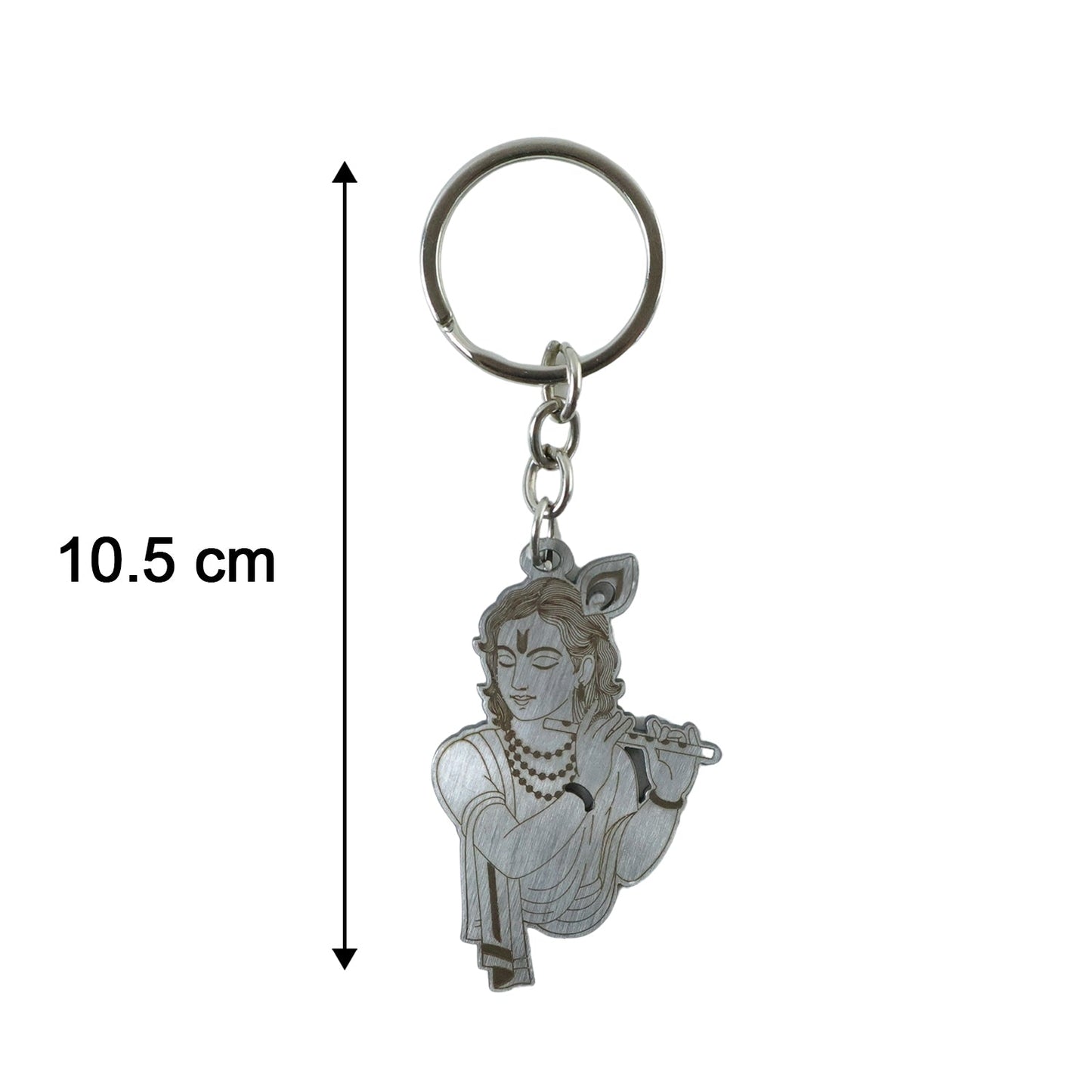 Elegant Metal Lord Krishna Engraved Keychain 1 Pc