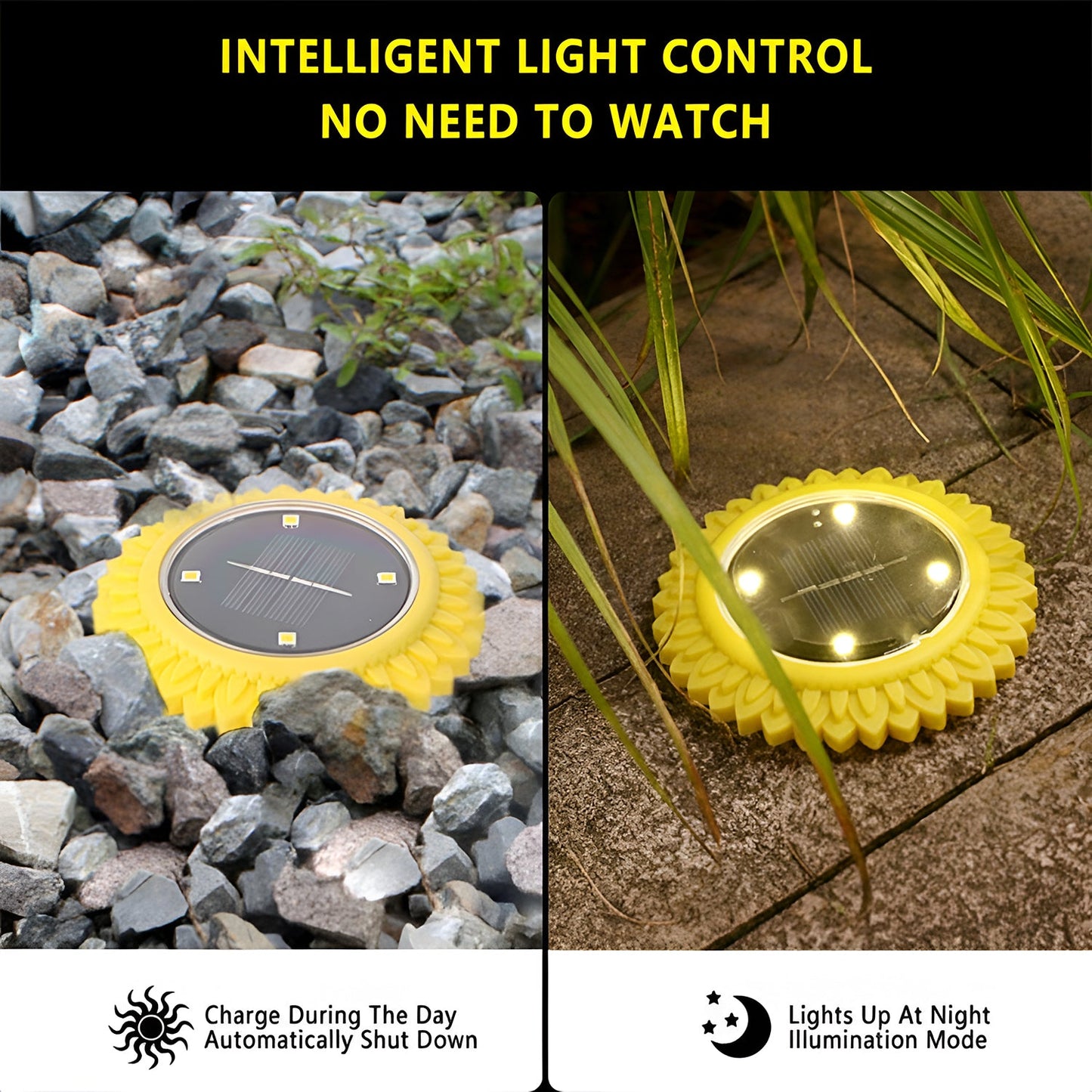Solar Garden Decorative LED Ground Lights (2 Pc Set)
