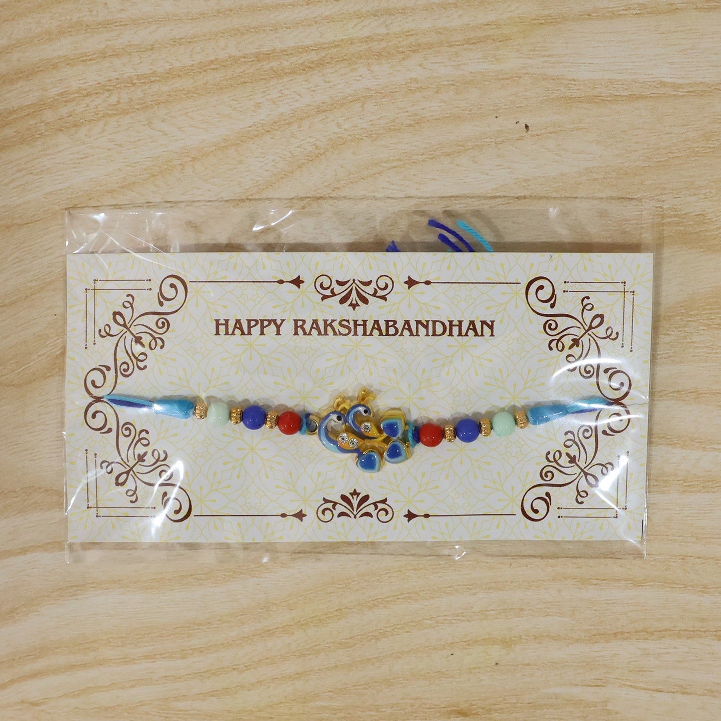 Traditional stylish Twin Peacock Rakhi for brother