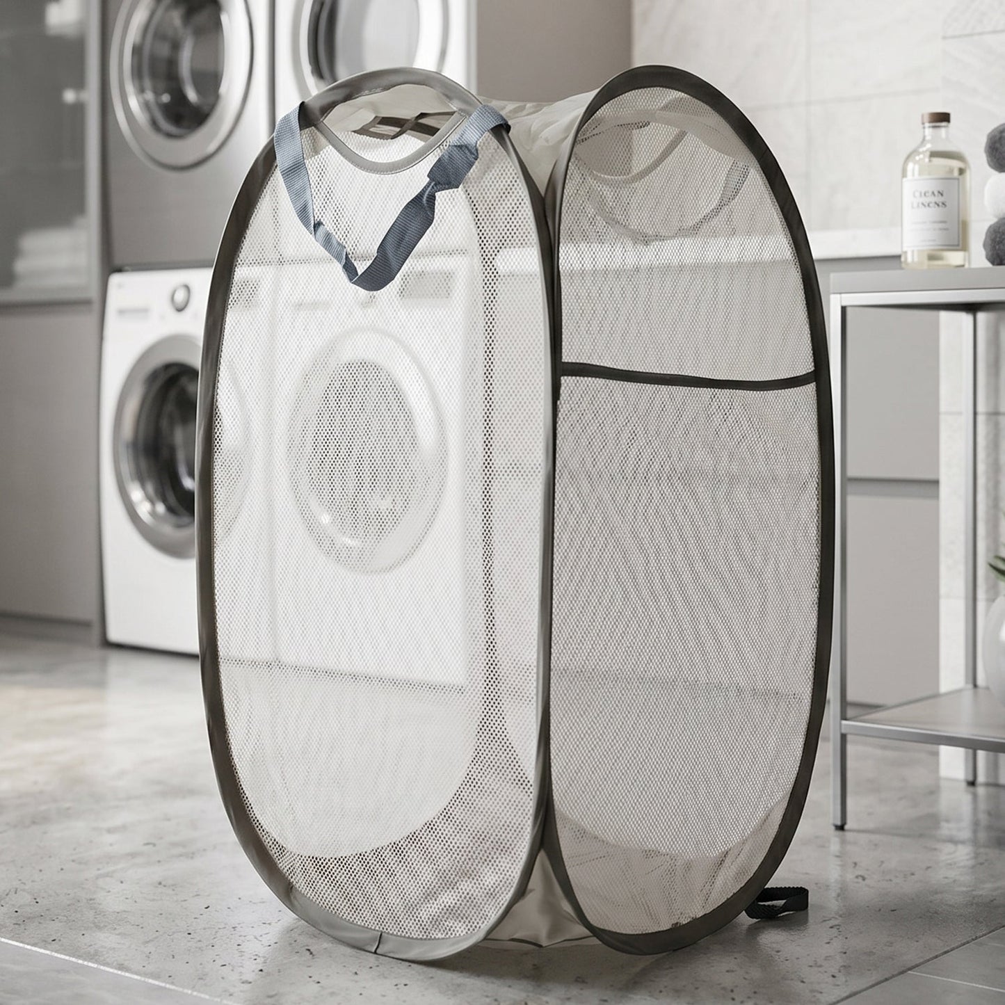 Foldable Mesh Laundry Basket Clothes Storage Bag (1 Pc, Mix Design & Size)