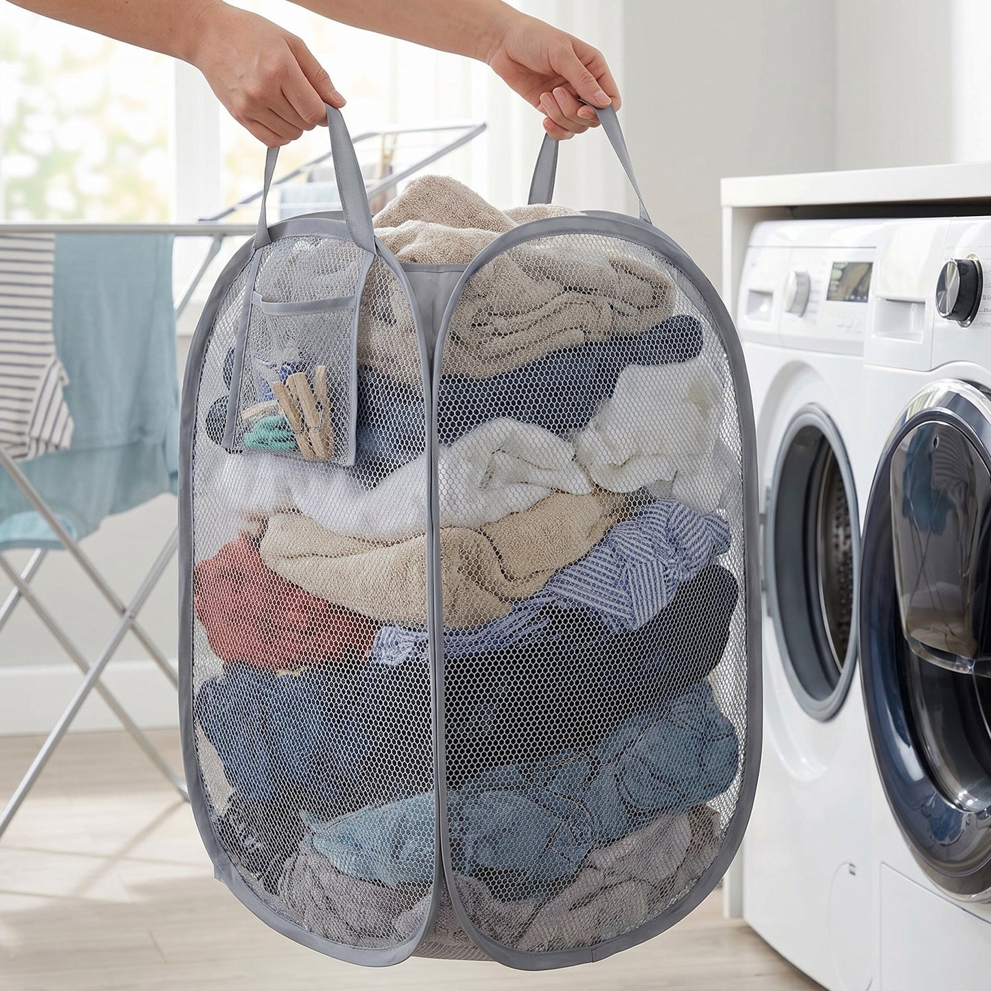 breathable clothes storage hamper