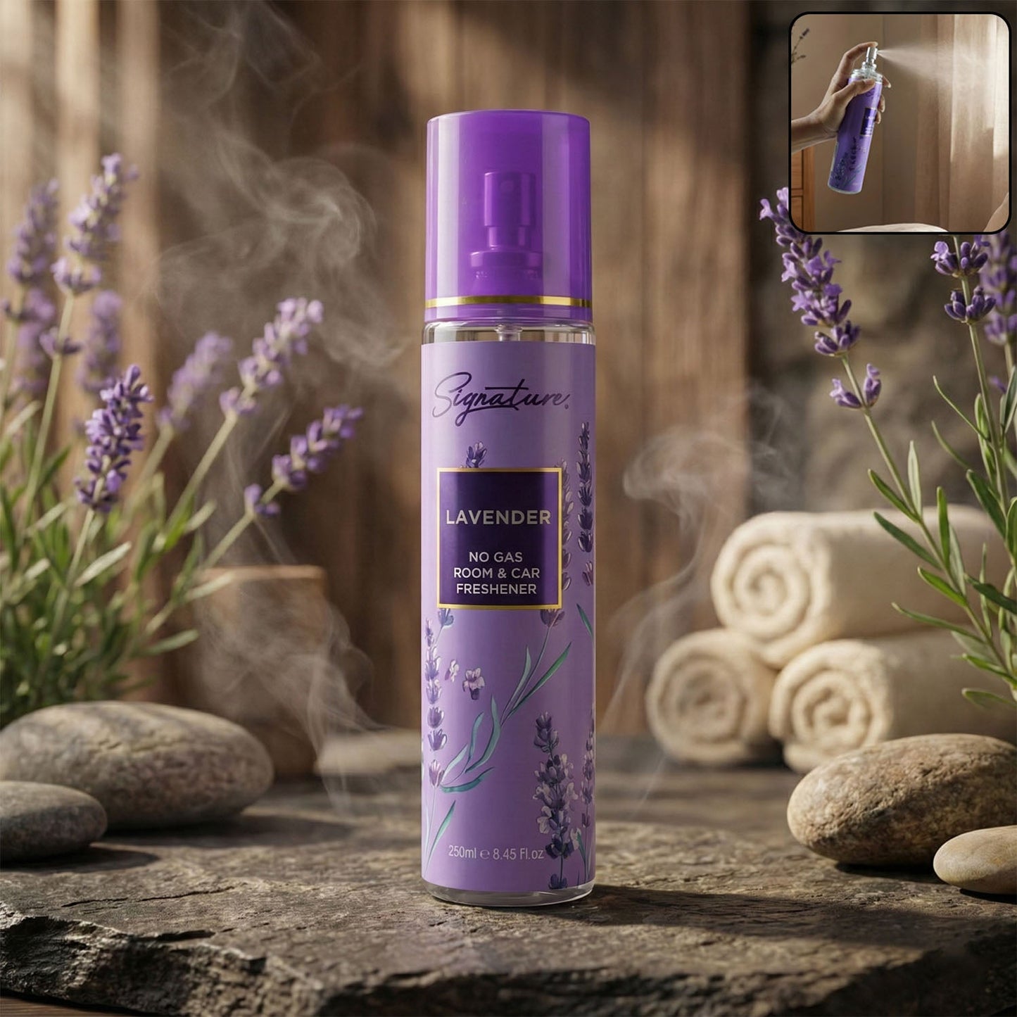 Signature Lavender No Gas Room & Car Freshener Spray (250ml, 1 Pc)