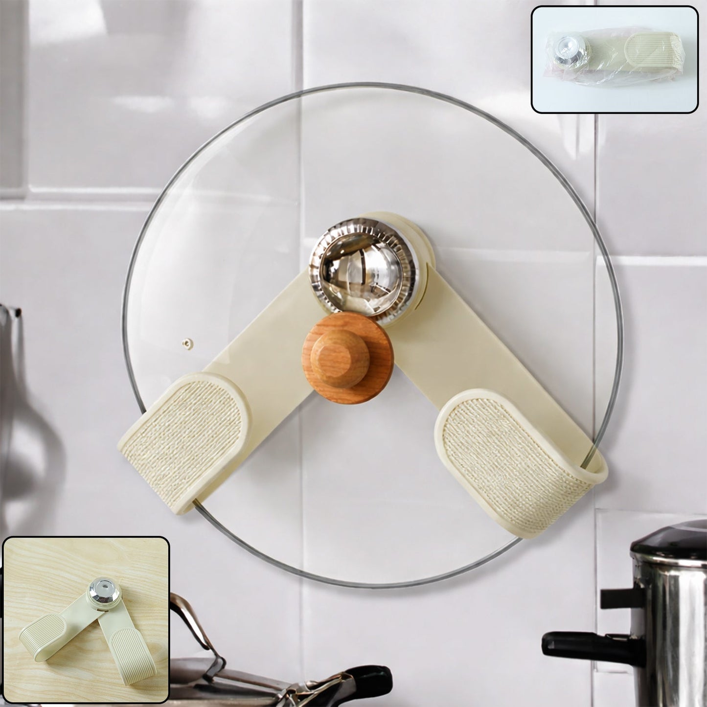 Adjustable Kitchen Pot Lid Holder Clip (1 Pc)