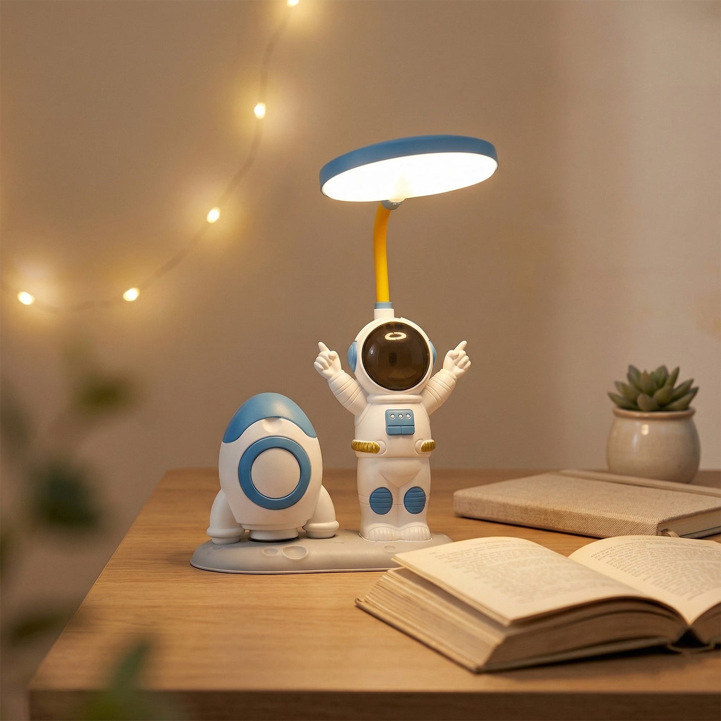 Kids Astronaut LED Study Table Lamp with Built-In Pencil Sharpener (1 Set)