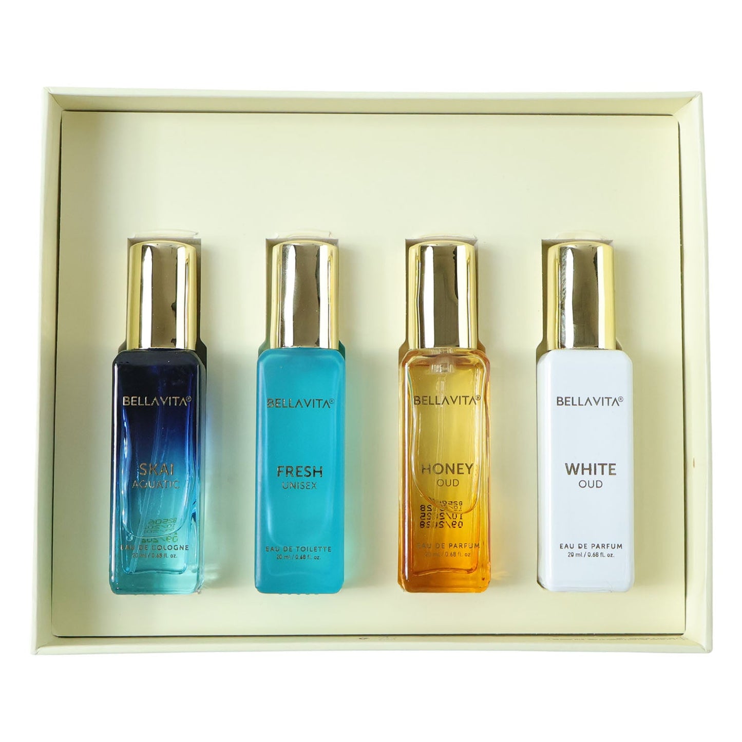 Bellavita Premium Luxury Unisex Perfume Gift Set (4 Pc, 20 ML Each)