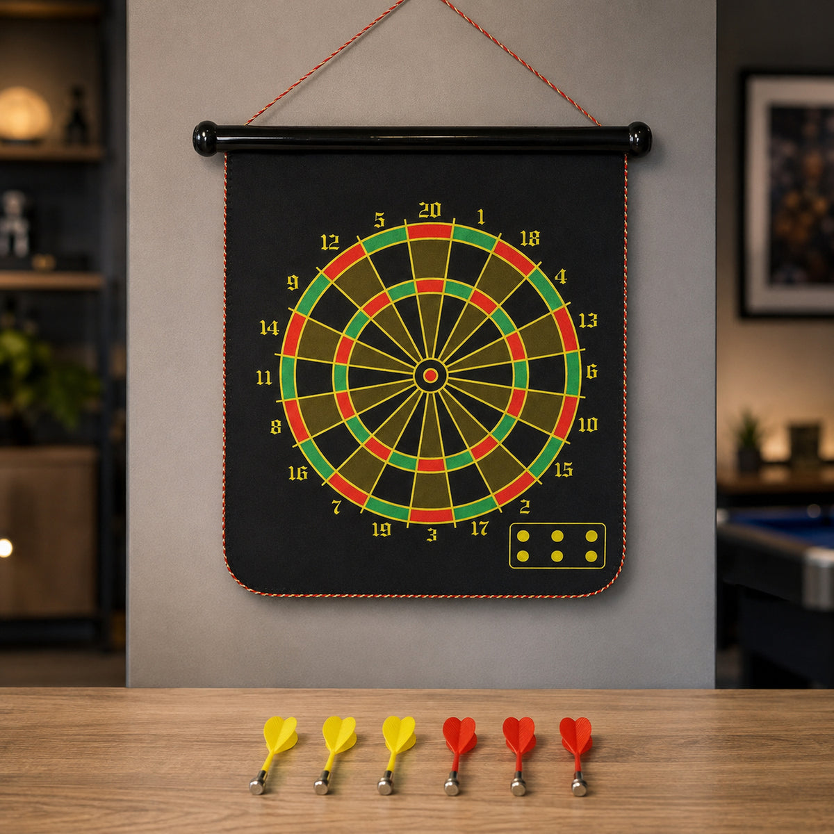 Roll-Up Double-Sided Dartboard Game (1 Set)