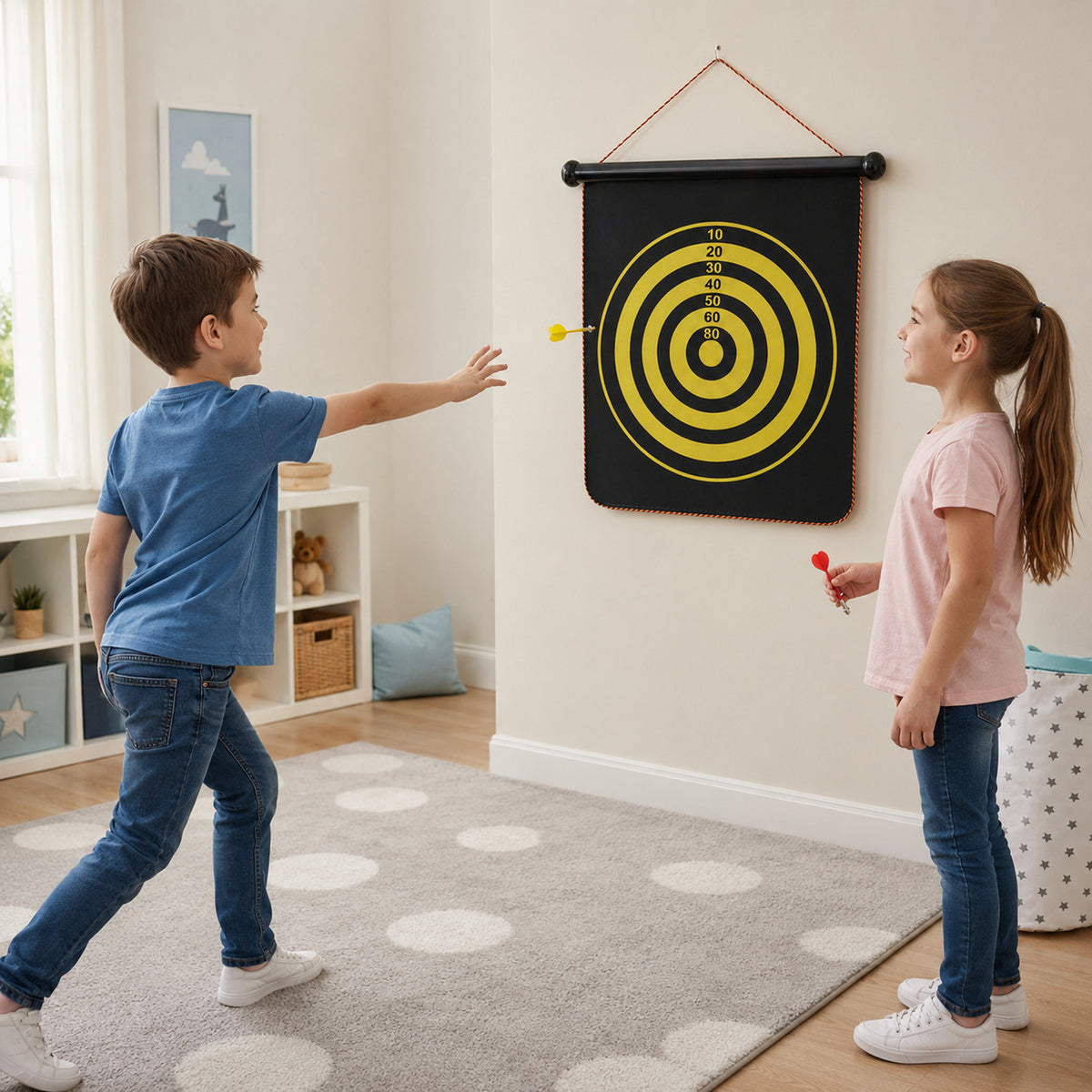 Roll-Up Double-Sided Dartboard Game (1 Set)