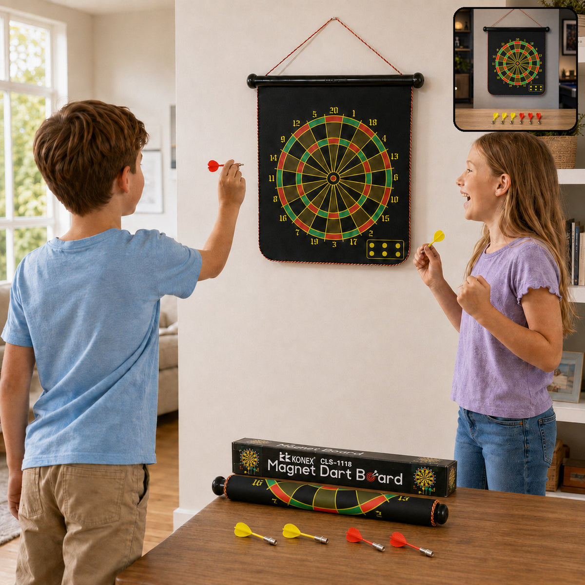 Roll-Up Double-Sided Dartboard Game (1 Set)