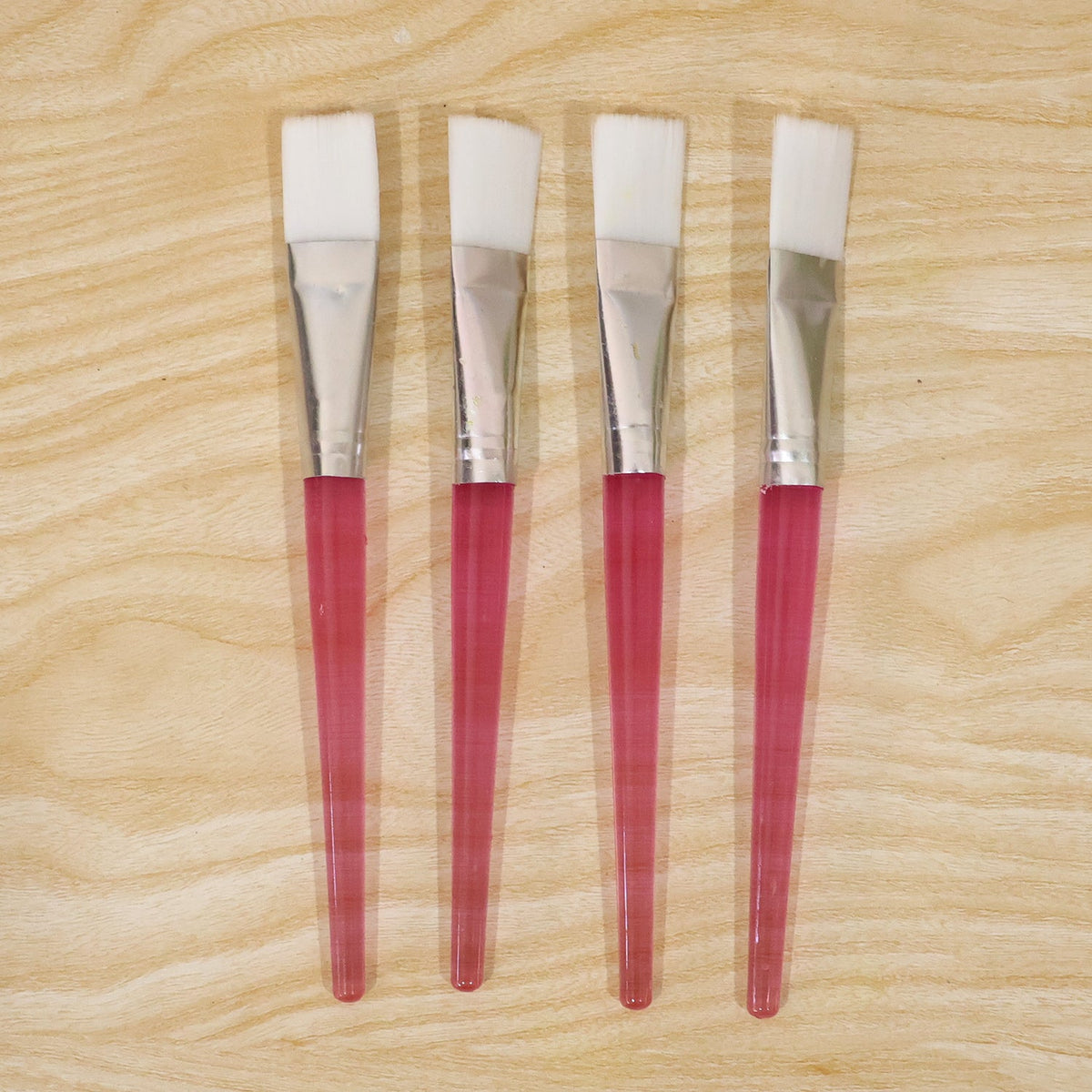 Flat Face Mask Brush Set for Even Skincare Application at Home and Salon (4 Pc)
