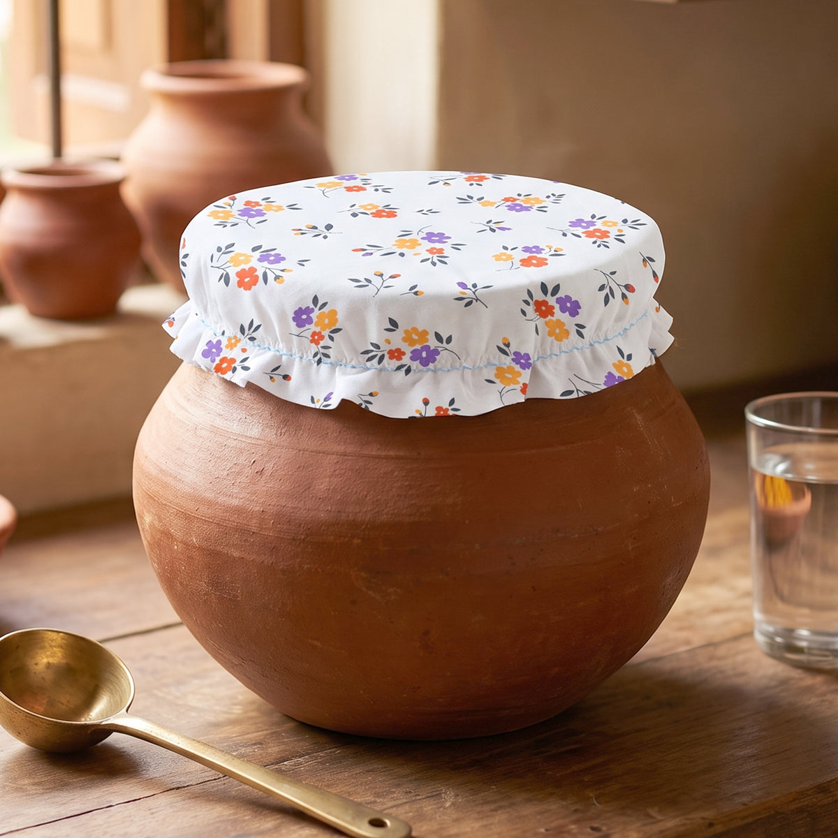 Premium Elasticated Cotton Matka Cover (1 Pc)
