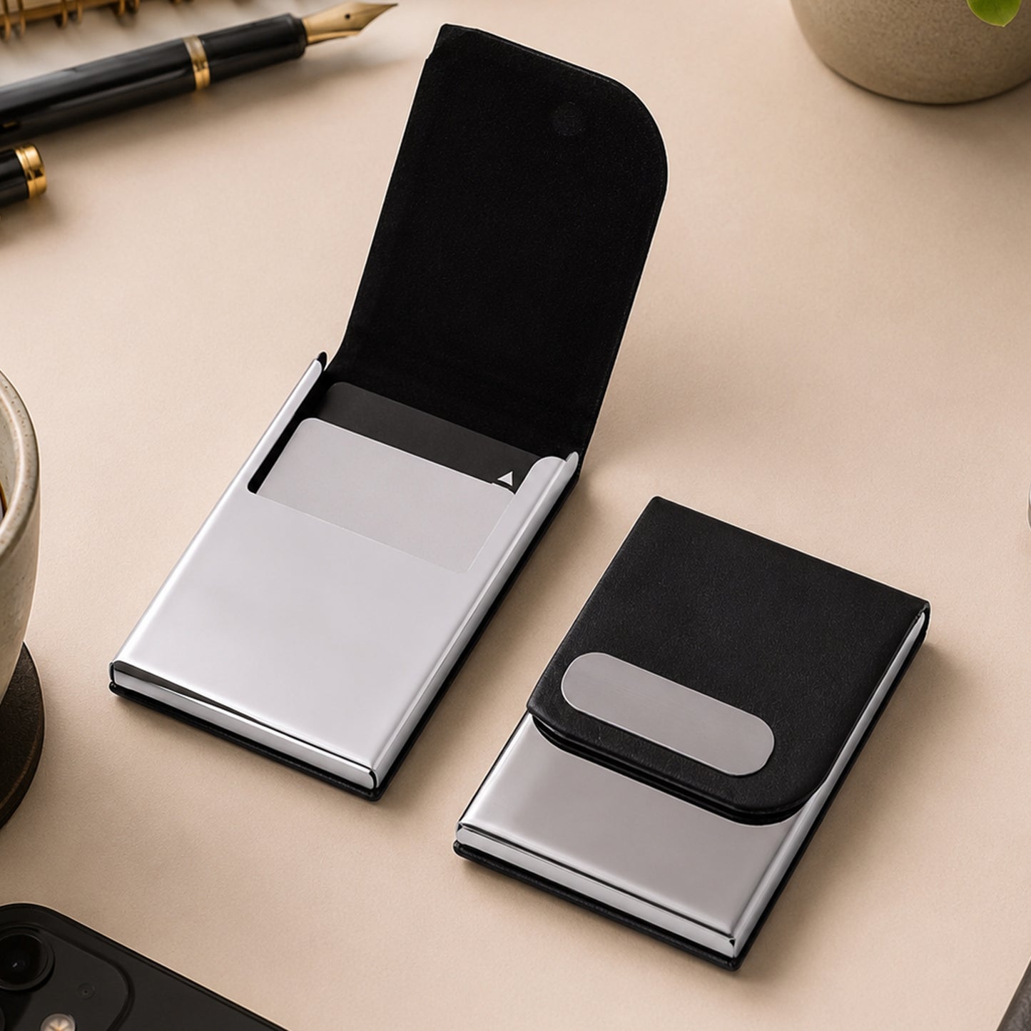 Premium Leather Finish Visiting Card Holder (1 Pc)