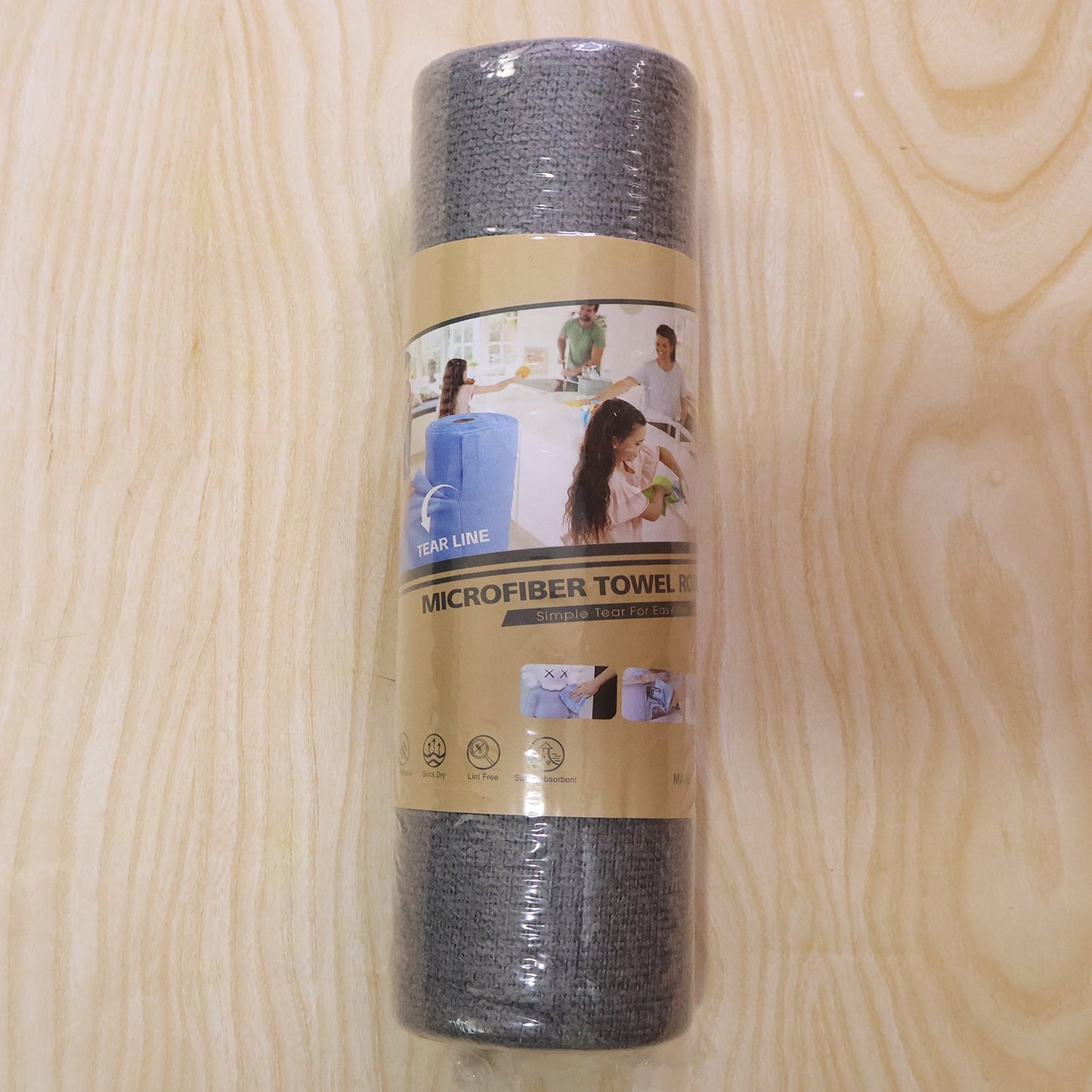 Disposable Cleaning Cloth Roll, Reusable Microfiber Kitchen Towel, Tear-Off (1 Roll)