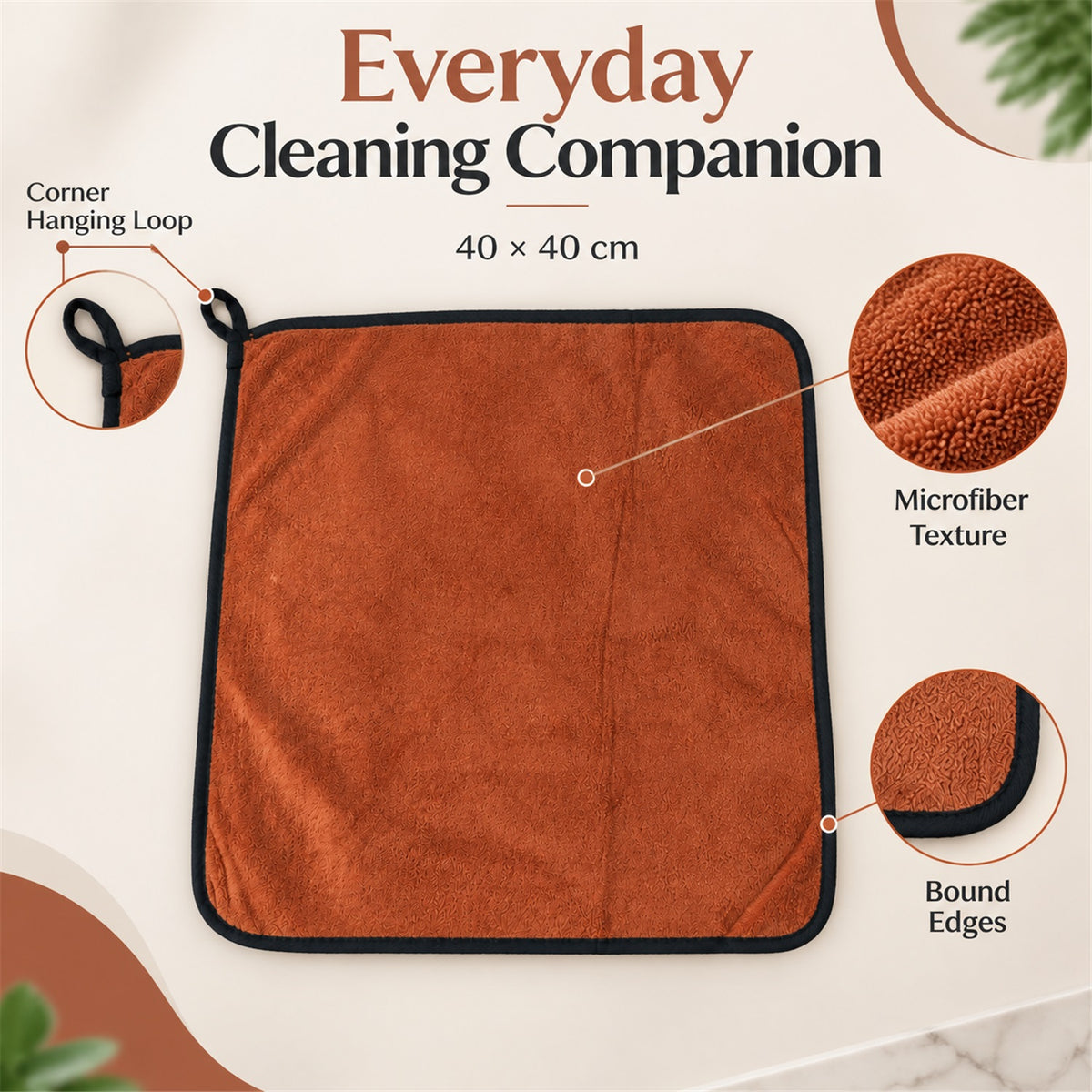 Multipurpose Cleaning Cloth Towel 40x40cm, Microfiber Duster for Kitchen & Home (1 Pc)