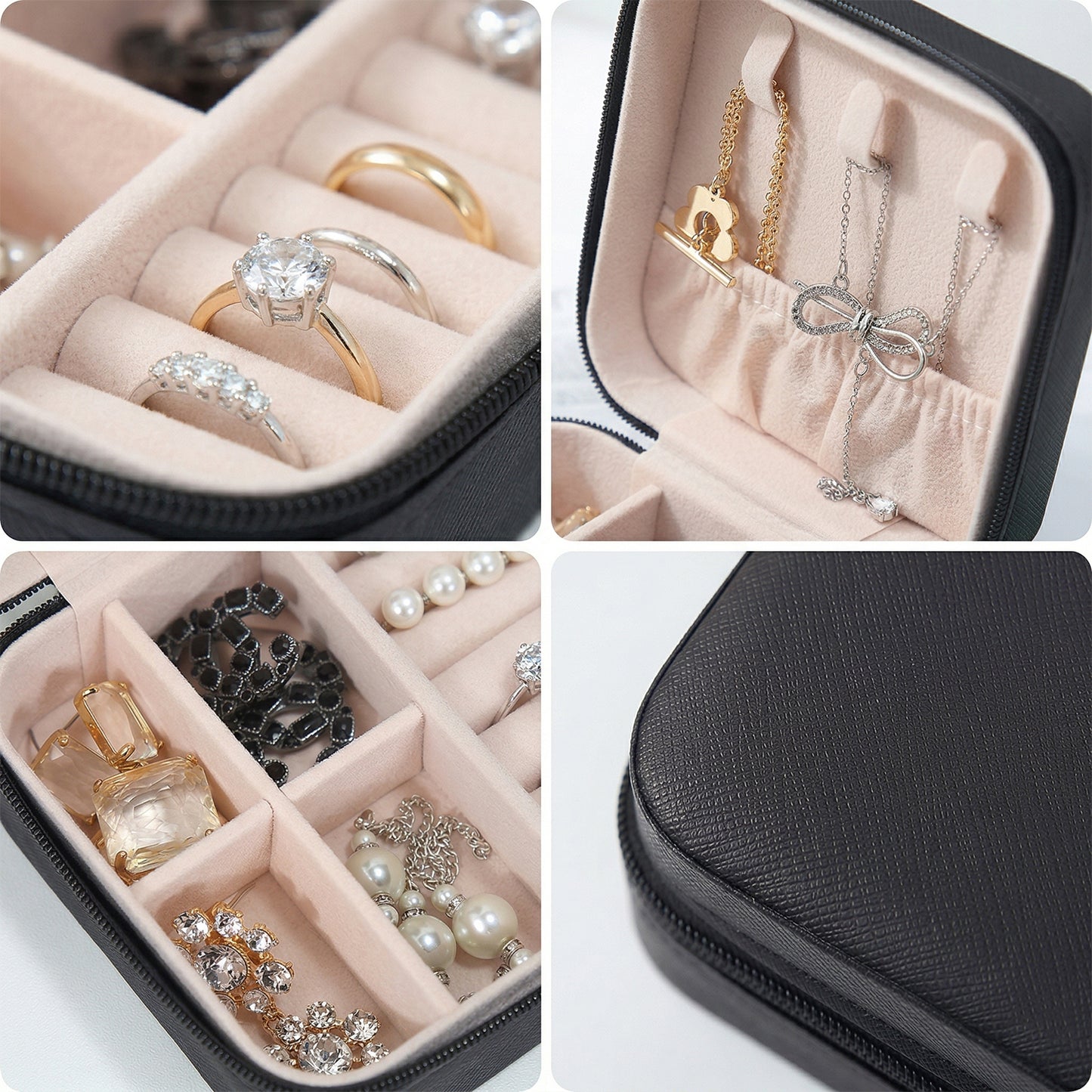 Mini PU Leather jewellery Box for Travel & Storage