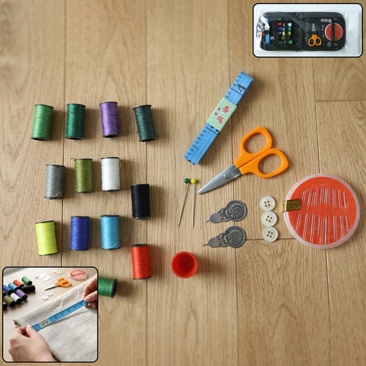 33 Pc Mini Sewing Kit with Zipper Case Portable Stitching Kit