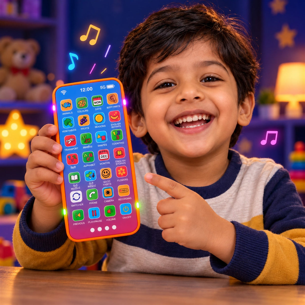 Kids learning mobile phone toy music lights