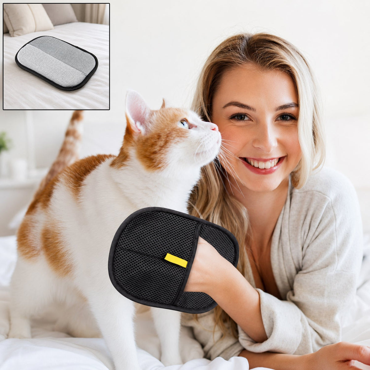 Reusable lint remover pet hair glove