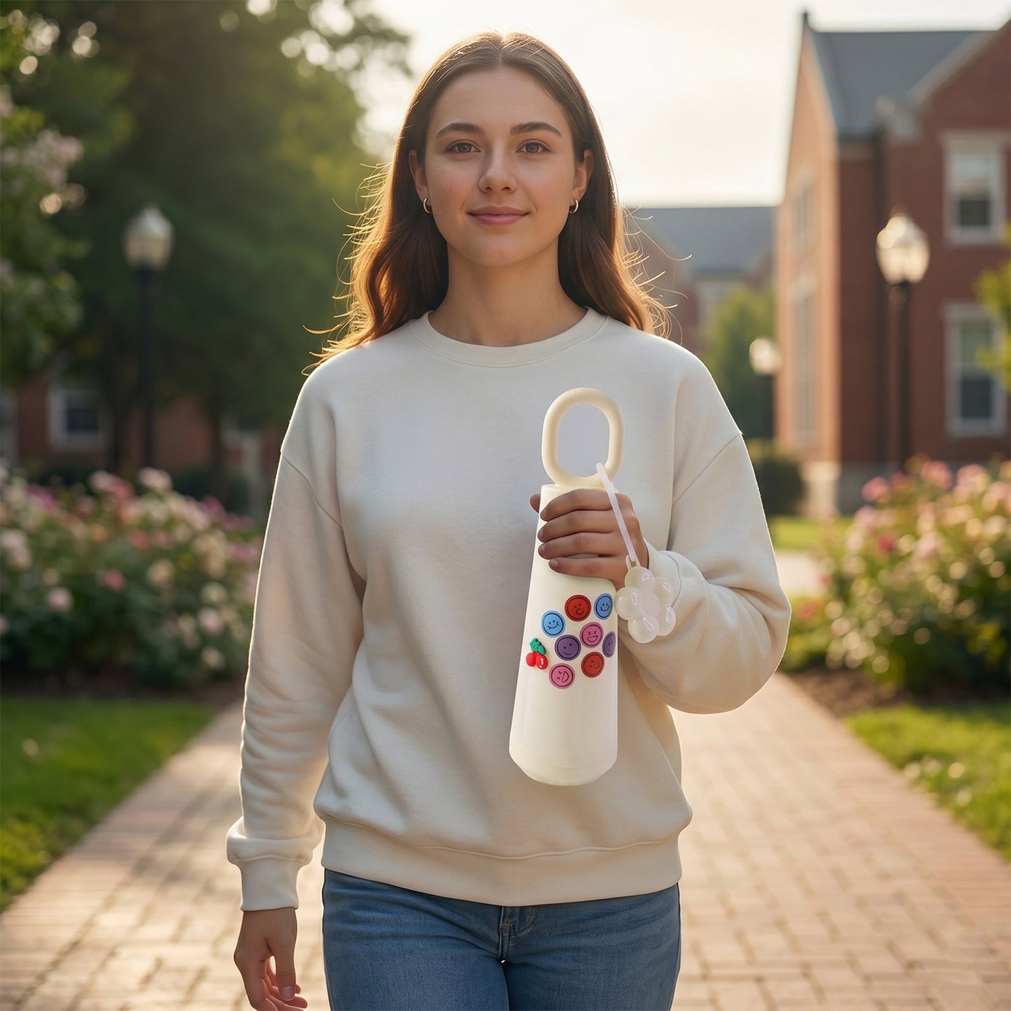 Portable and Stylish Water Glass Bottle (500 ML)