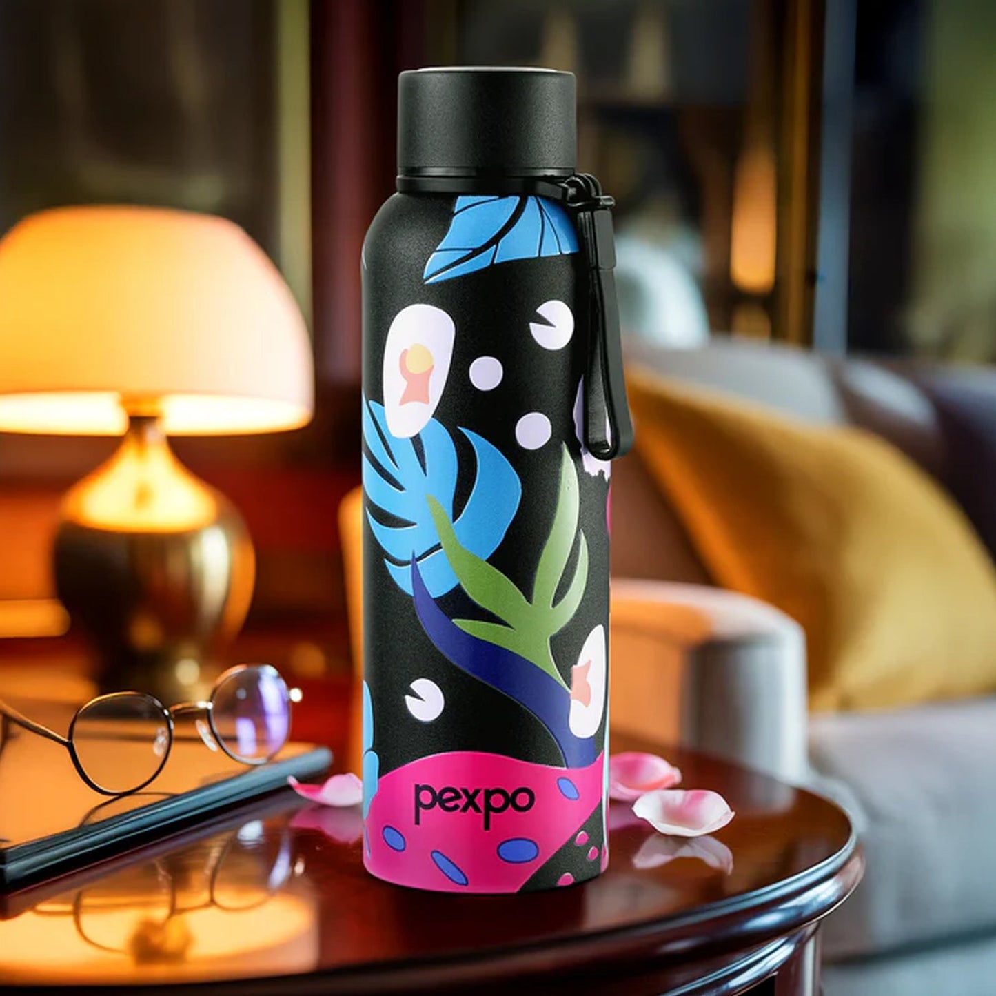 Pexpo Stainless Steel Printed Water Bottle 800 ML Approx (1 Pc)