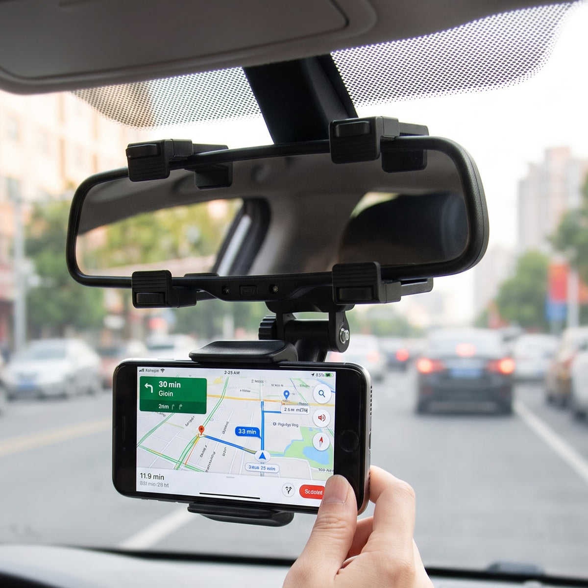 Rear View Mobile Holder Universal Vehicle Rear View Mirror Mobile phone Mount Stand