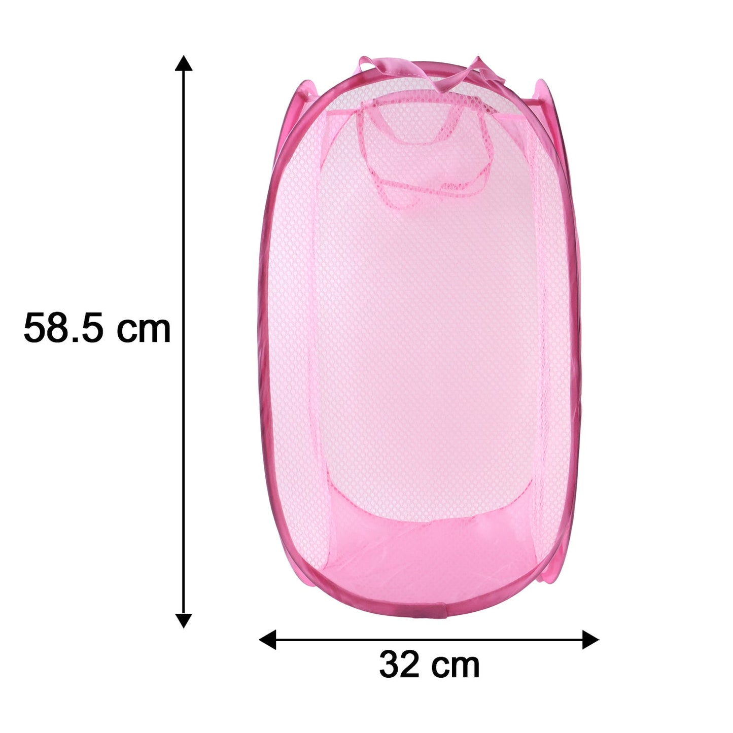 Foldable Mesh Laundry Basket Lightweight Clothes Hamper (1Pc, 32x32x58cm)