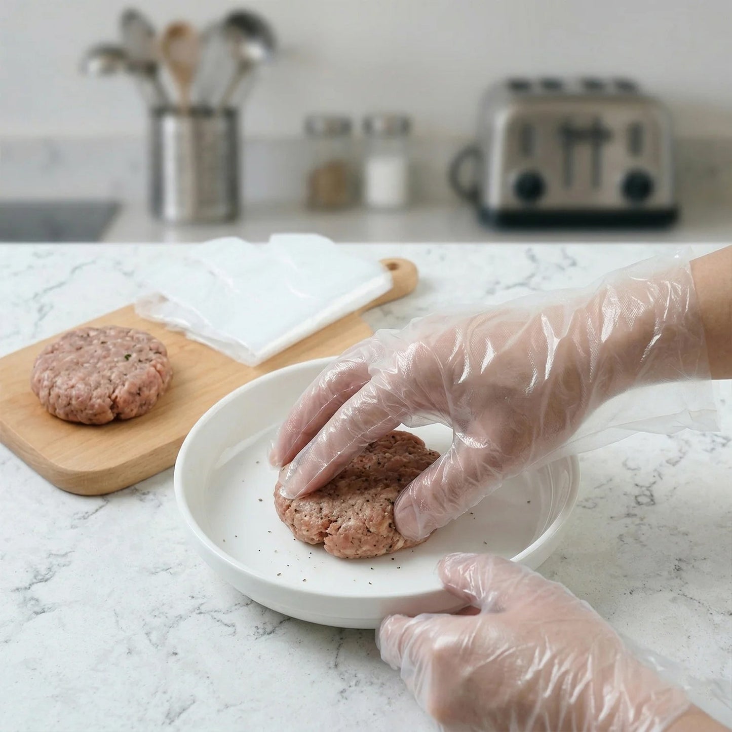 Disposable Medium Plastic Gloves (100 Pc)