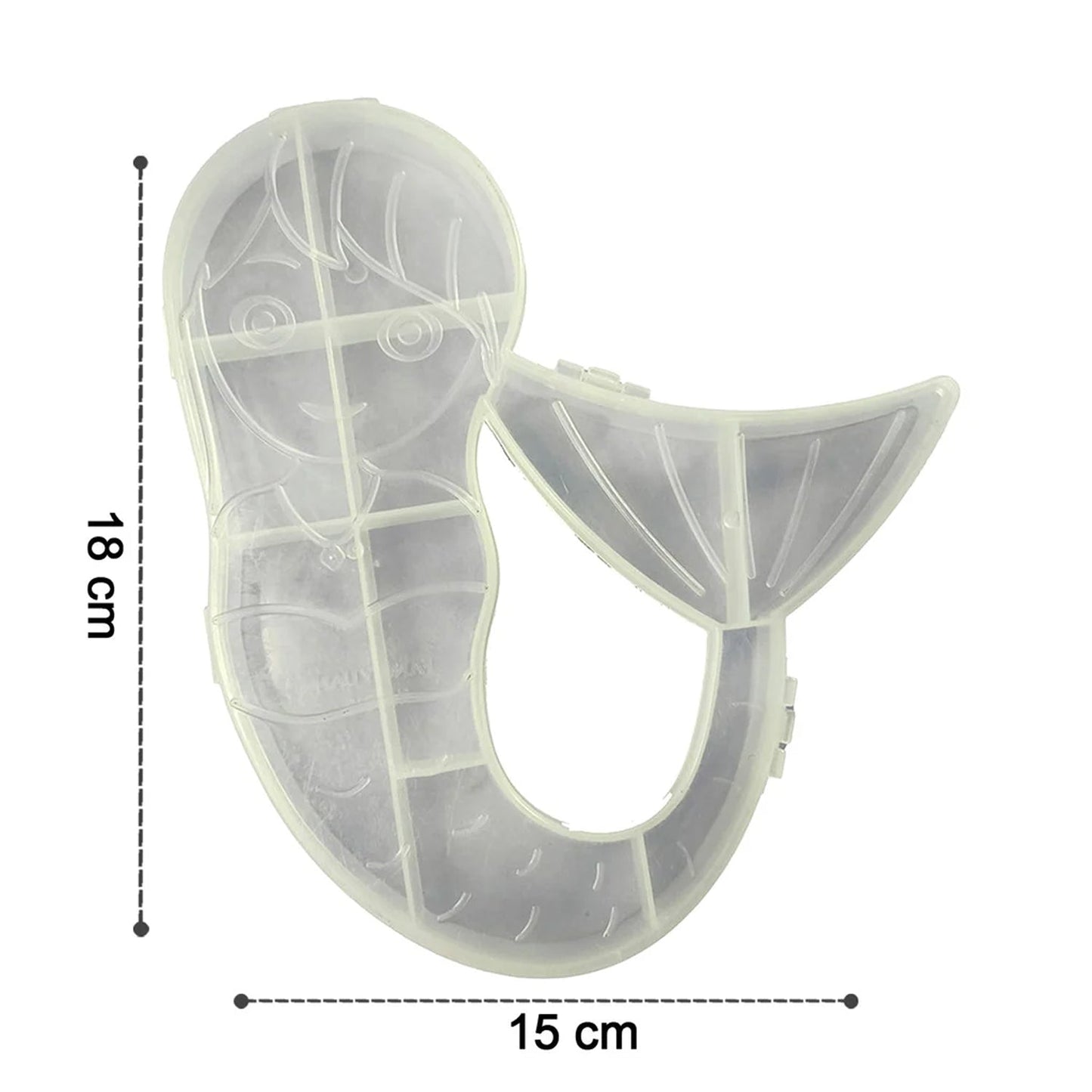 Mermaid Shape Storage Box Plastic Jewellery Organizer Multi Compartment (1 Pc)