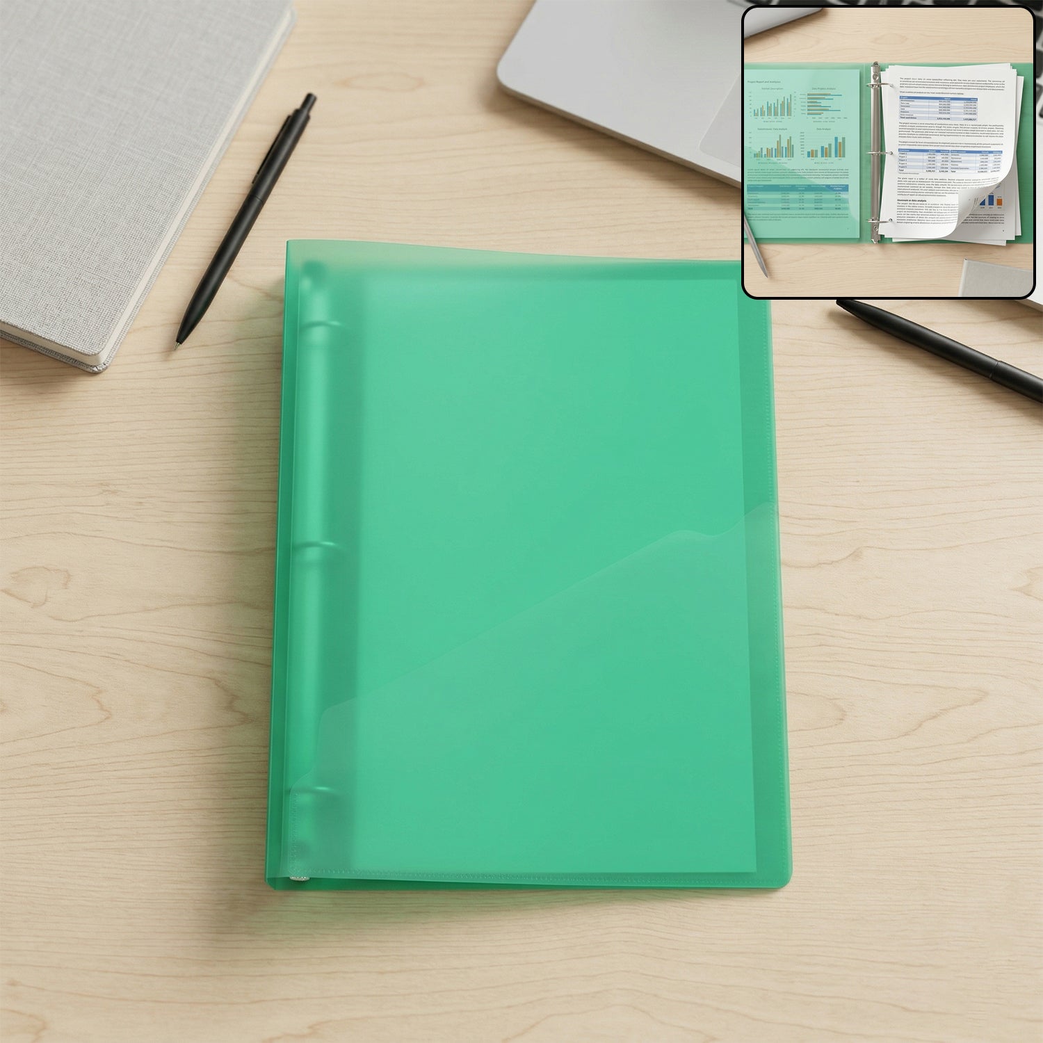 A4 Size Transparent Ring Binder File Folder 1 Pc (29.5 x 25.5 Cm ...