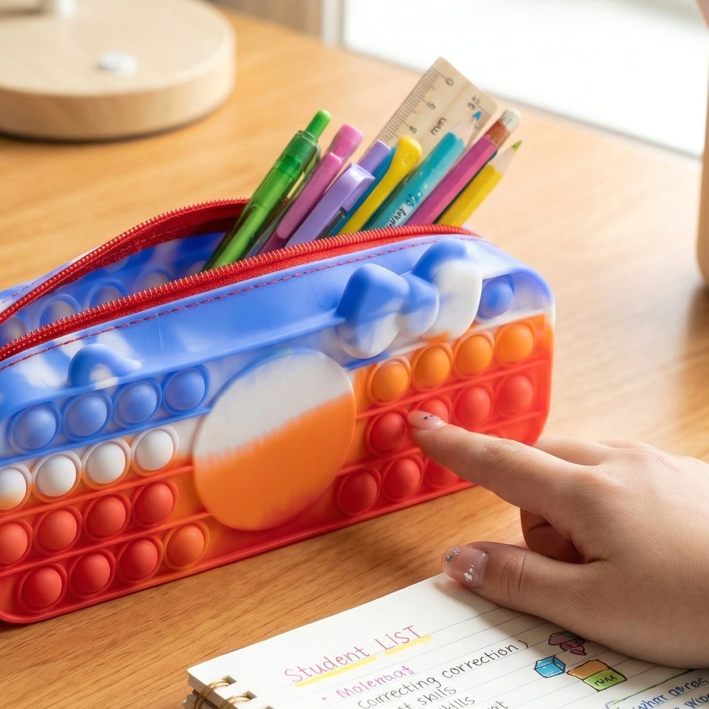 Pop it stationery pouch zipper
