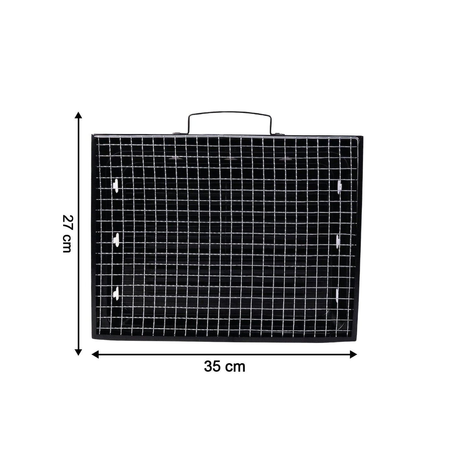 Portable Foldable Charcoal BBQ Grill with Grilling Mesh (1 Pc, 36x27 Cm)