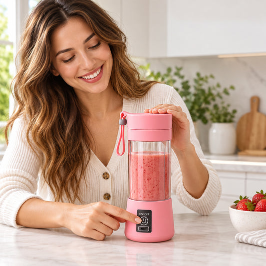 Multi-Purpose Portable USB Electric Juicer 6-Blades, Protein Shaker, Blender Mixer Cup (380 ML)