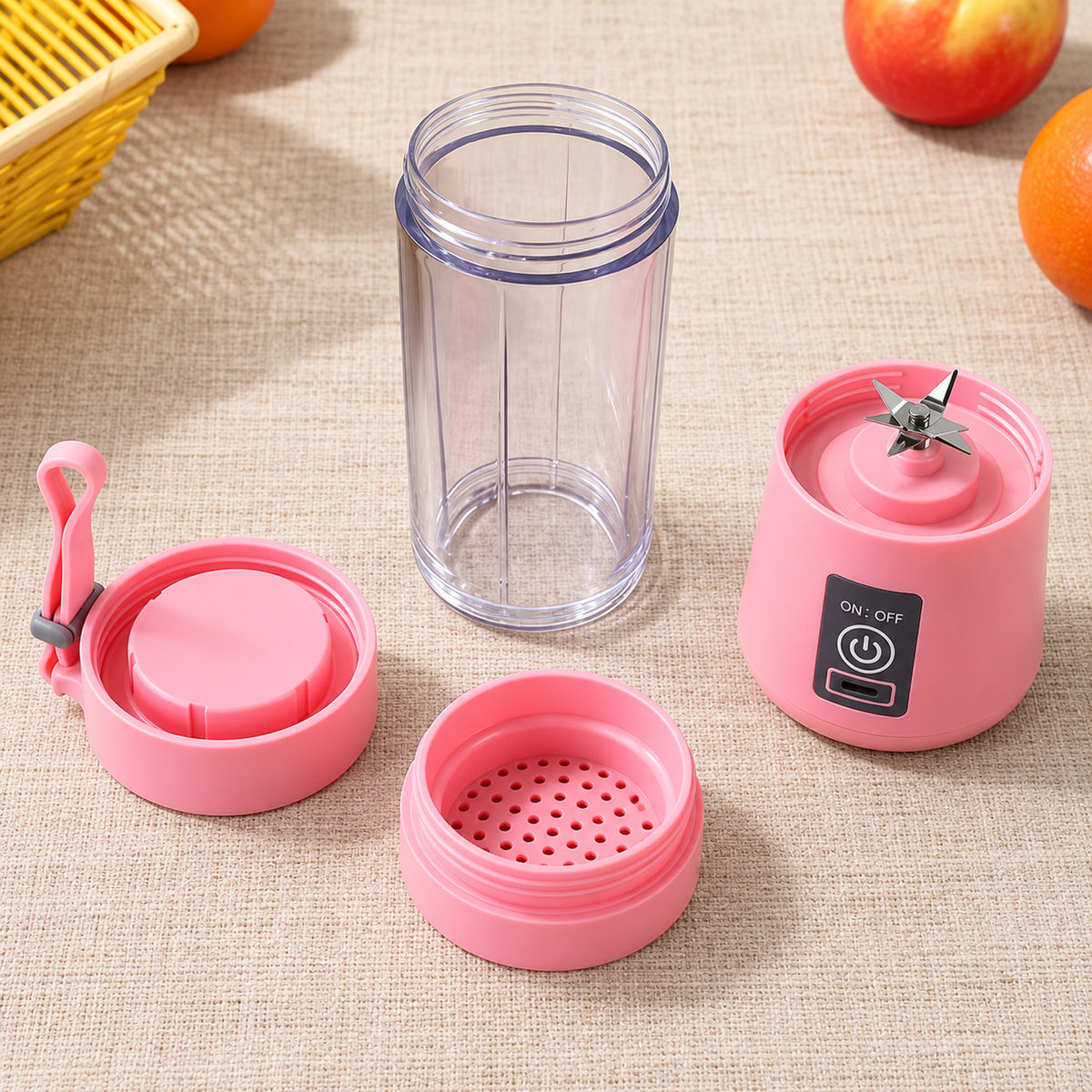 Multi-Purpose Portable USB Electric Juicer 6-Blades, Protein Shaker, Blender Mixer Cup (380 ML)