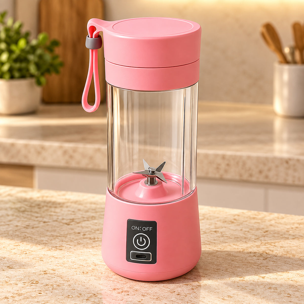 Multi-Purpose Portable USB Electric Juicer 6-Blades, Protein Shaker, Blender Mixer Cup (380 ML)