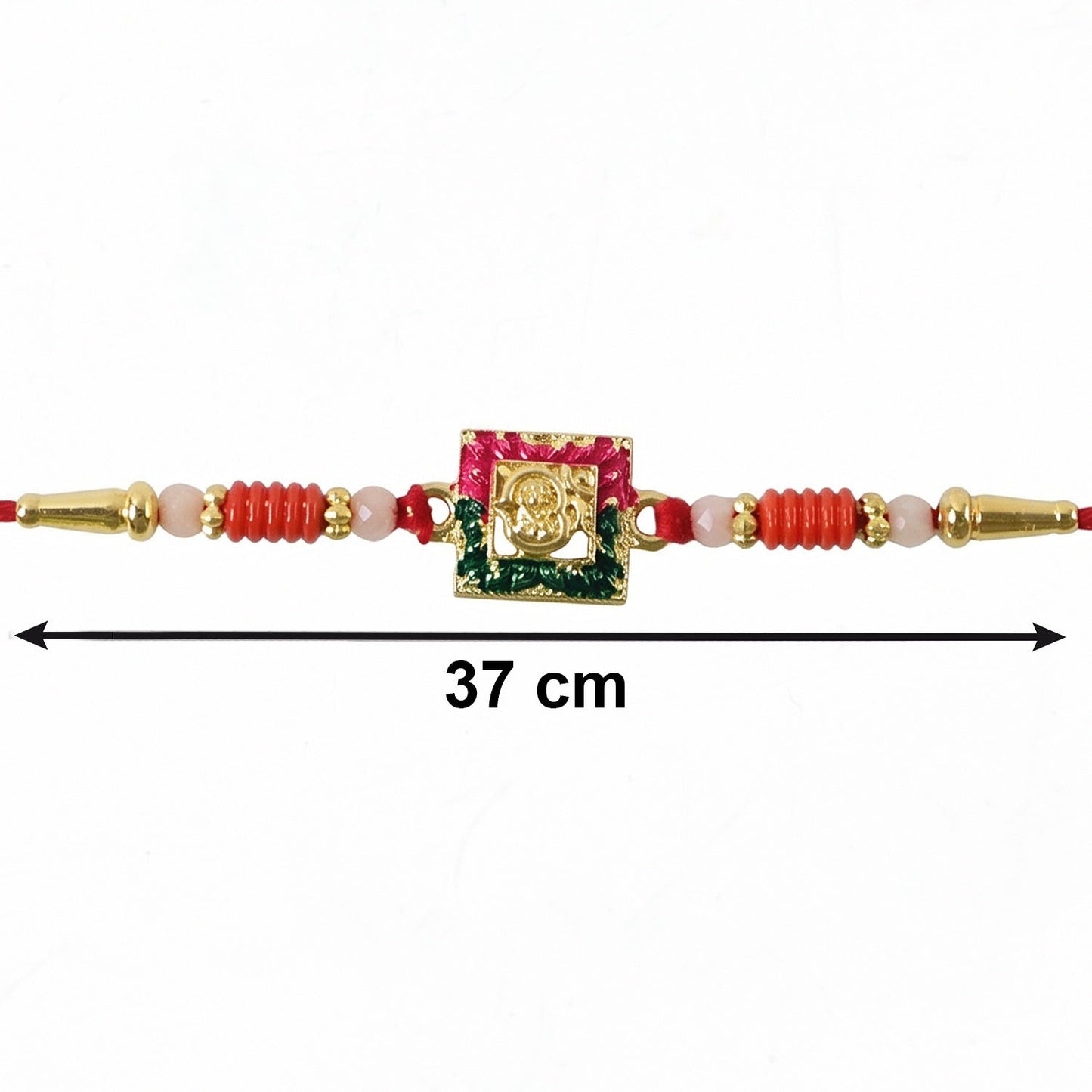 Festive rakhi with soft thread tied and ready for Raksha Bandhan