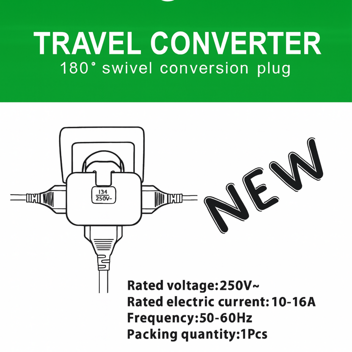 180Â° Swivel Travel Plug Adapter 15A 250V Universal Multi Plug Converter