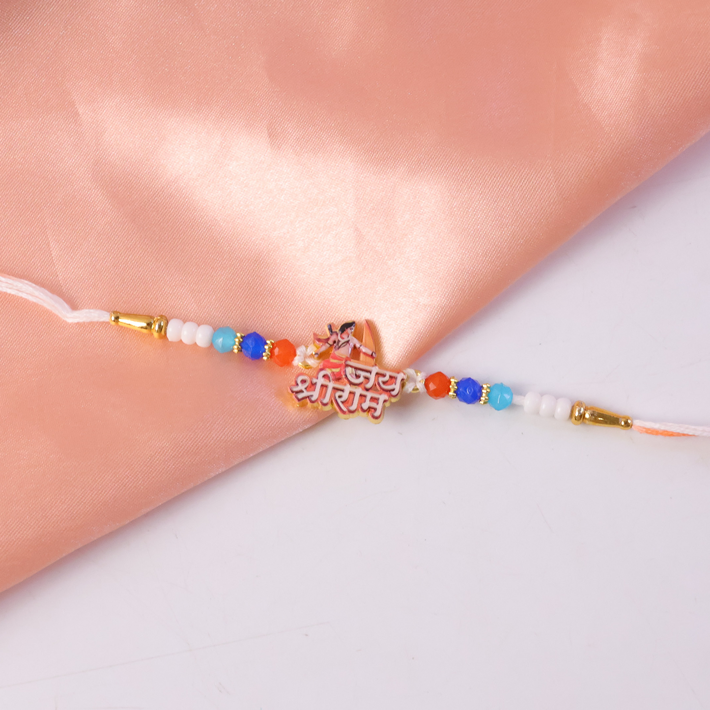 Side view of Jai Shri Ram Rakhi with vibrant colors