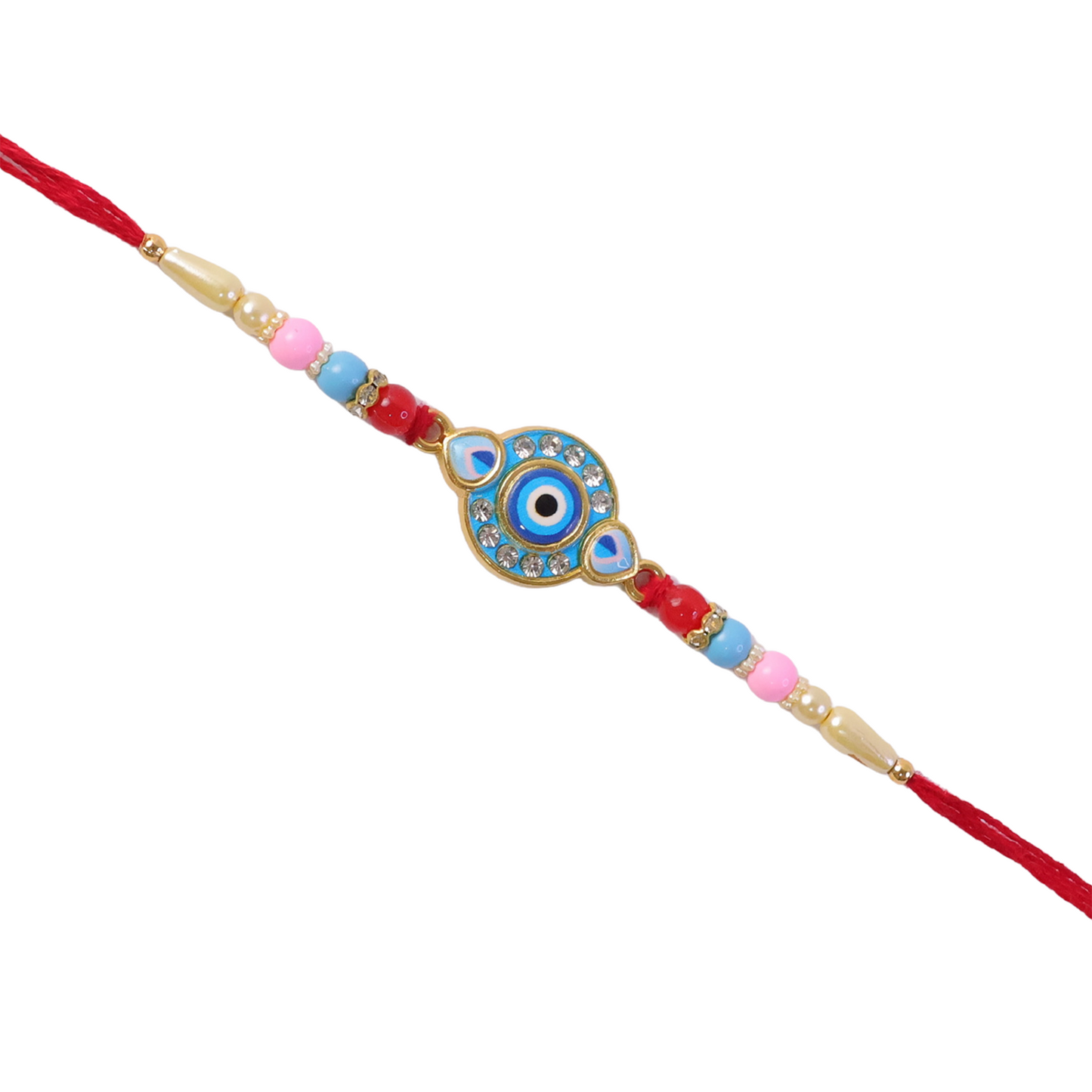 Decorative beads on Evil Eye Rakhi