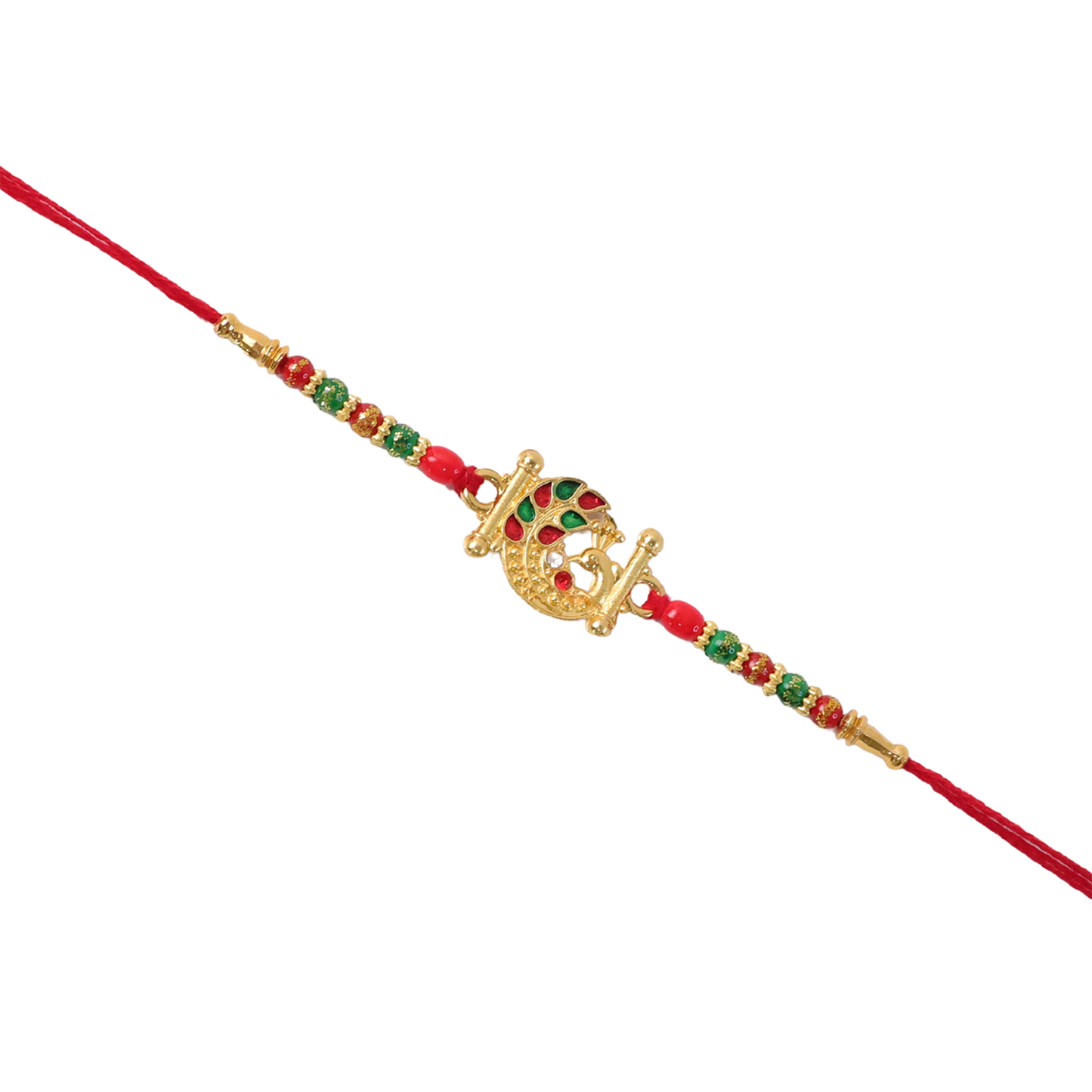 Comfortable, skin-friendly thread of the Peacock Rakhi.