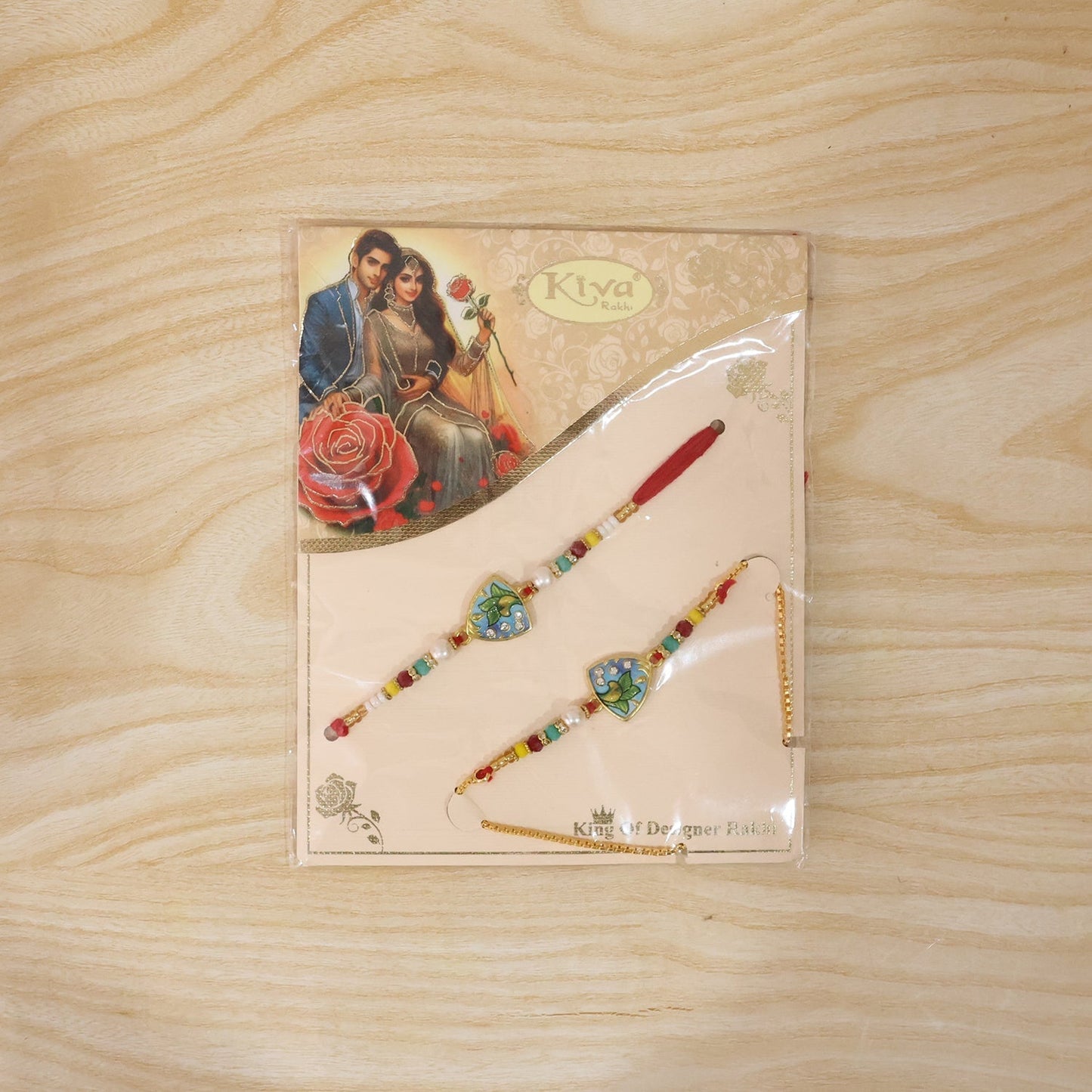 Leaf pattern designer Rakhi worn on hand