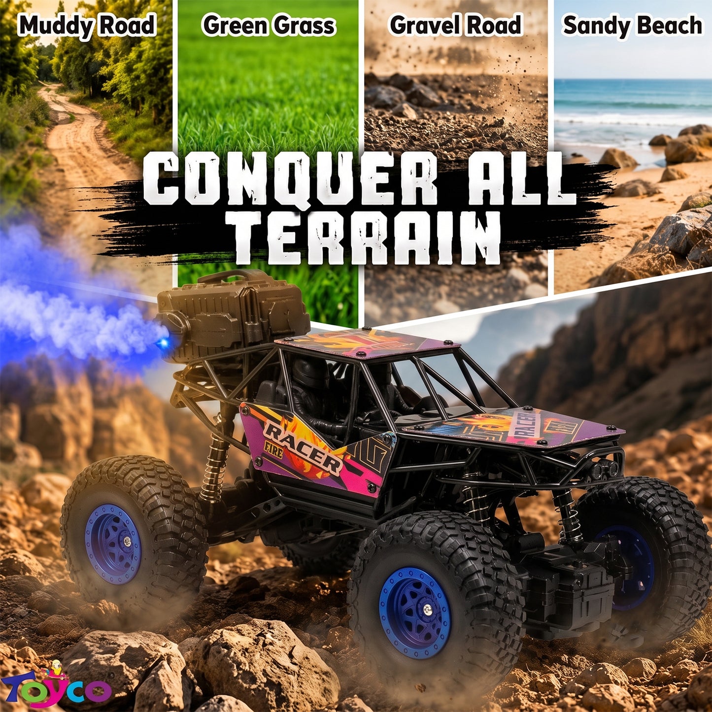 Remote Control Rock Crawler Off Road Toy Car (1 Pc)